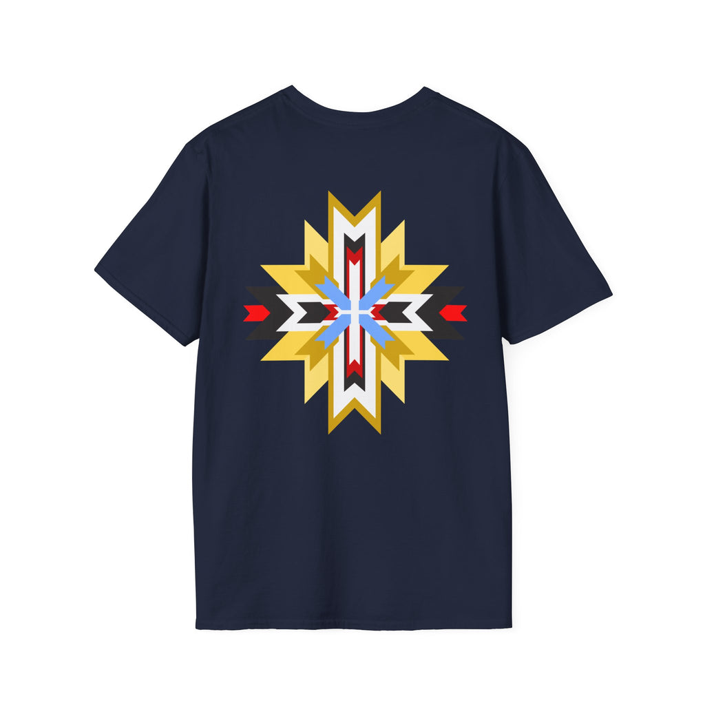Native Star Graphic T-Shirt — "Shį́ Summer" Colorful Tribal Design
