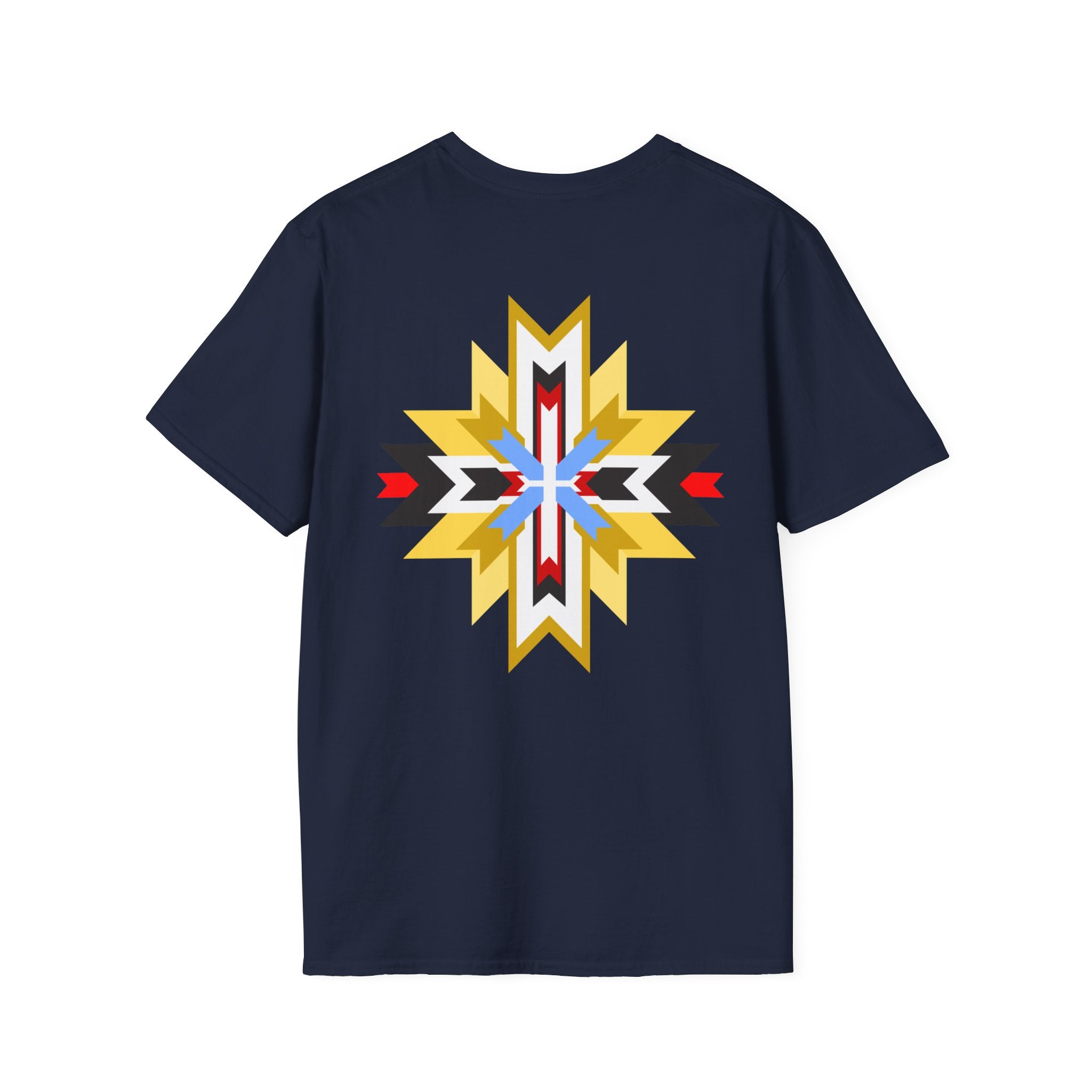 Native Star Graphic T-Shirt — "Shį́ Summer" Colorful Tribal Design