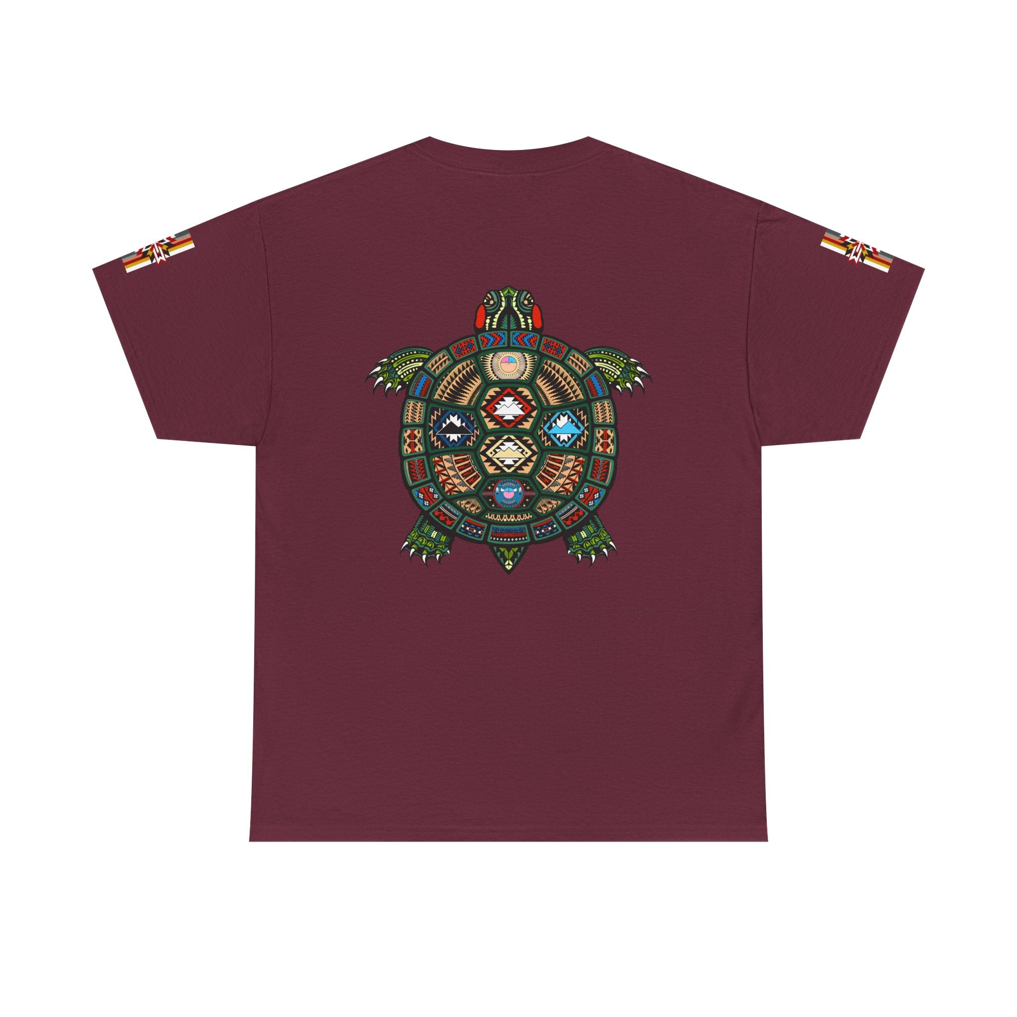 Turtle Graphic Tee — Colorful Tribal Turtle Shell Design