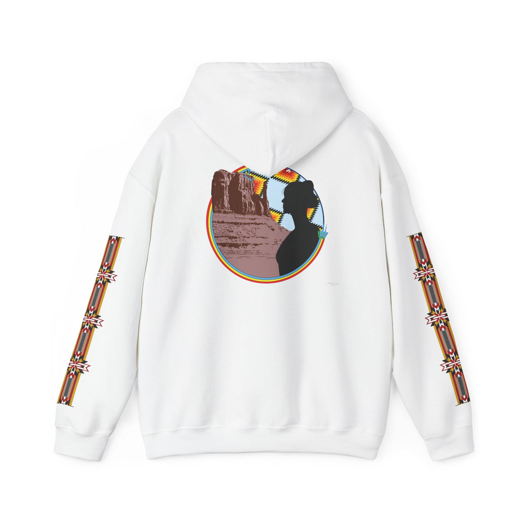 Monument Valley Desert Sunrise Hoodie — Southwestern Retro Landscape Sweatshirt