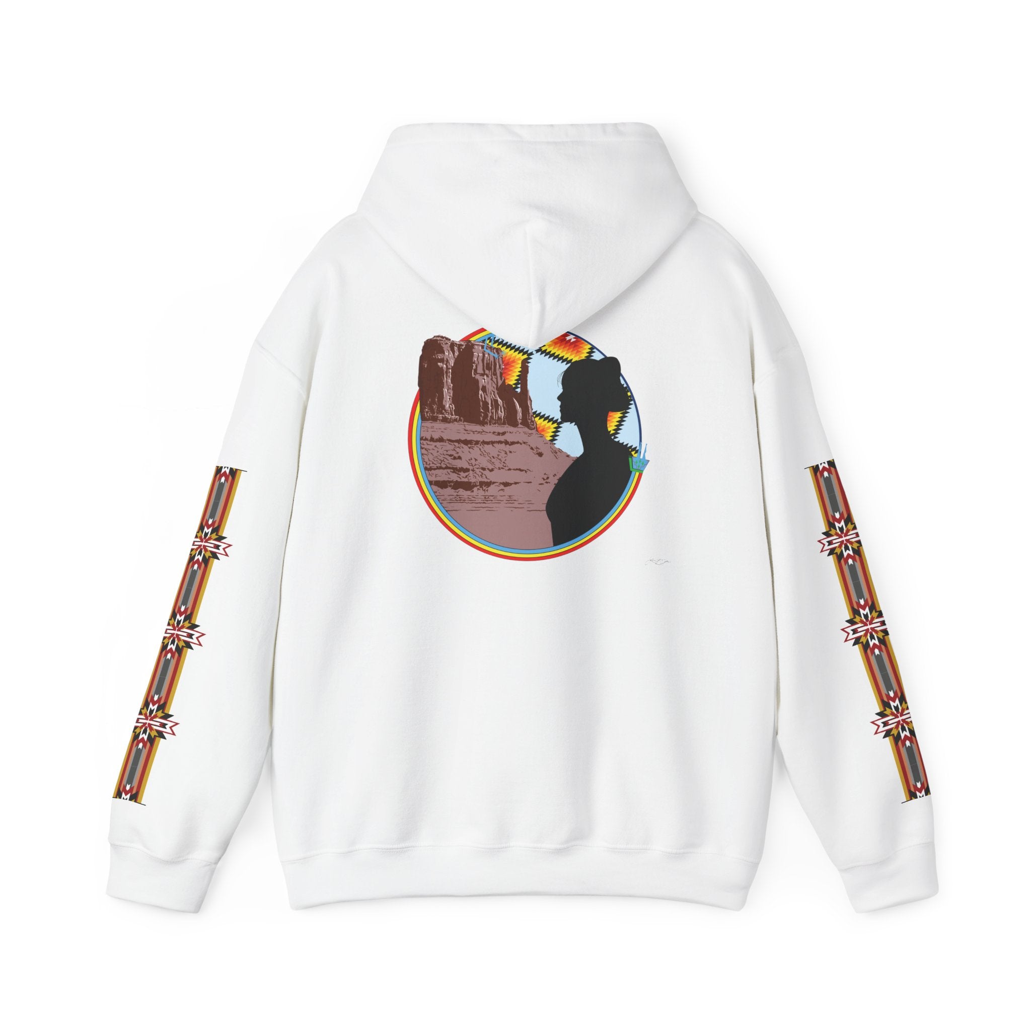 Monument Valley Desert Sunrise Hoodie — Southwestern Retro Landscape Sweatshirt