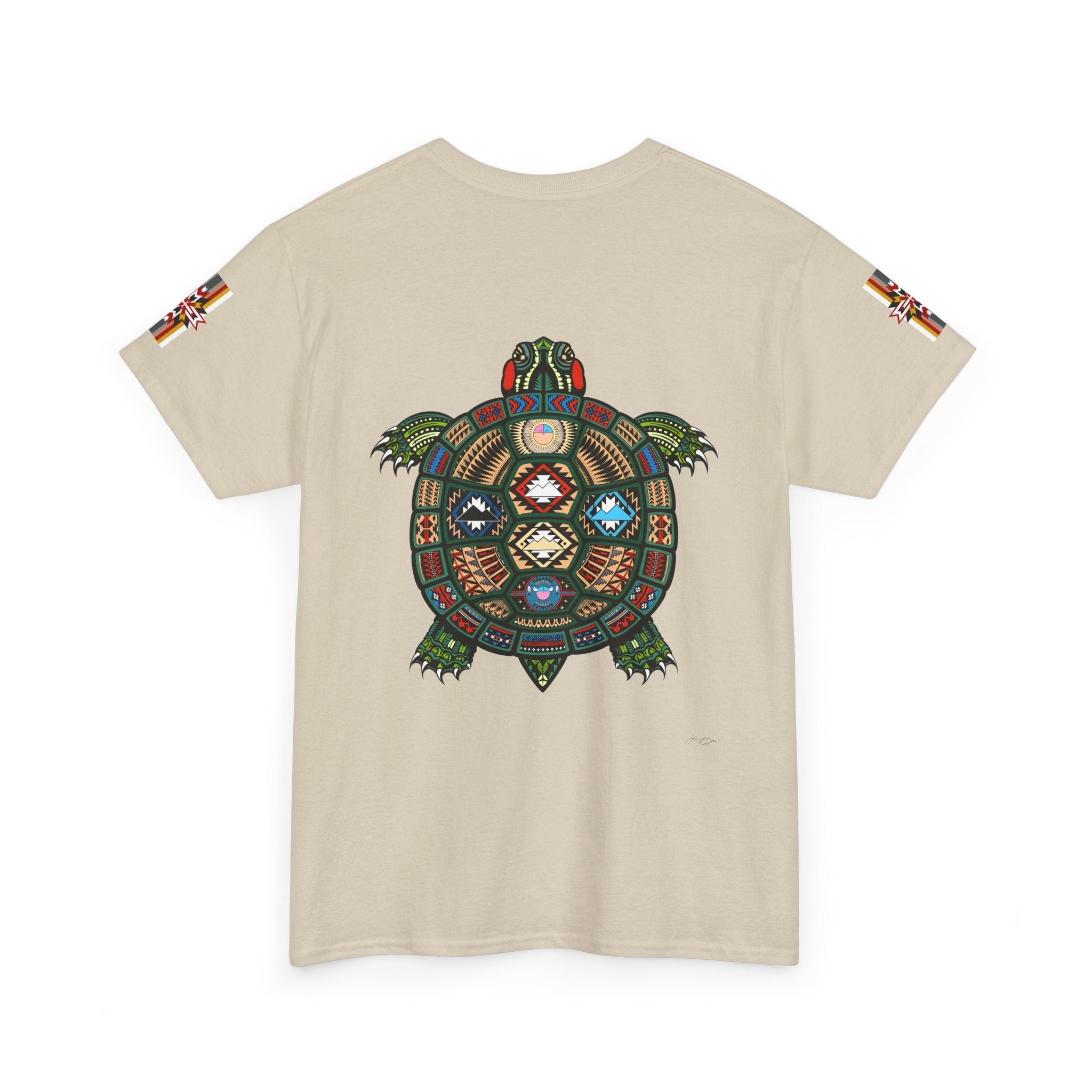 Turtle Graphic Tee — Colorful Tribal Turtle Shell Design