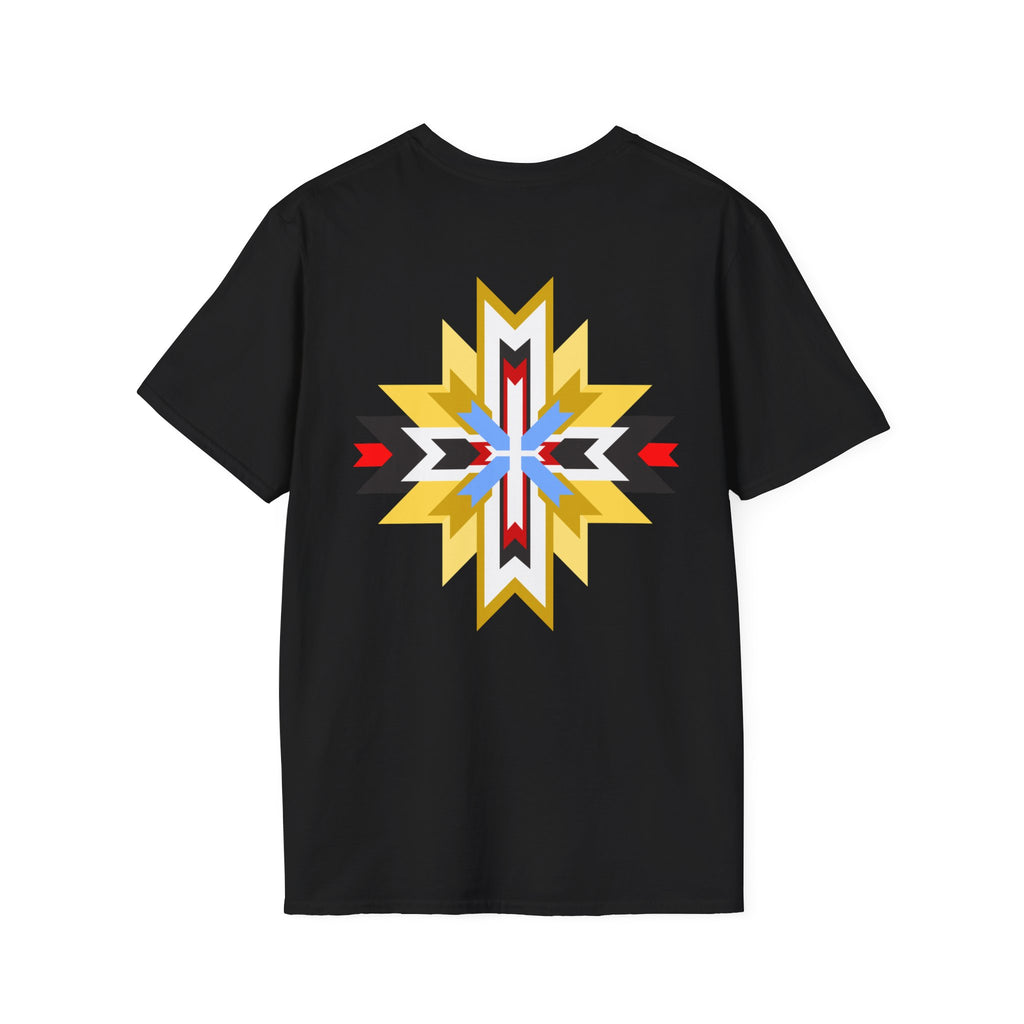 Native Star Graphic T-Shirt — "Shį́ Summer" Colorful Tribal Design