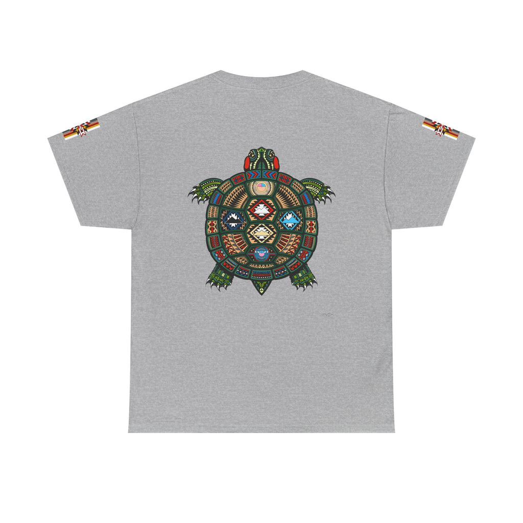 Turtle Graphic Tee — Colorful Tribal Turtle Shell Design