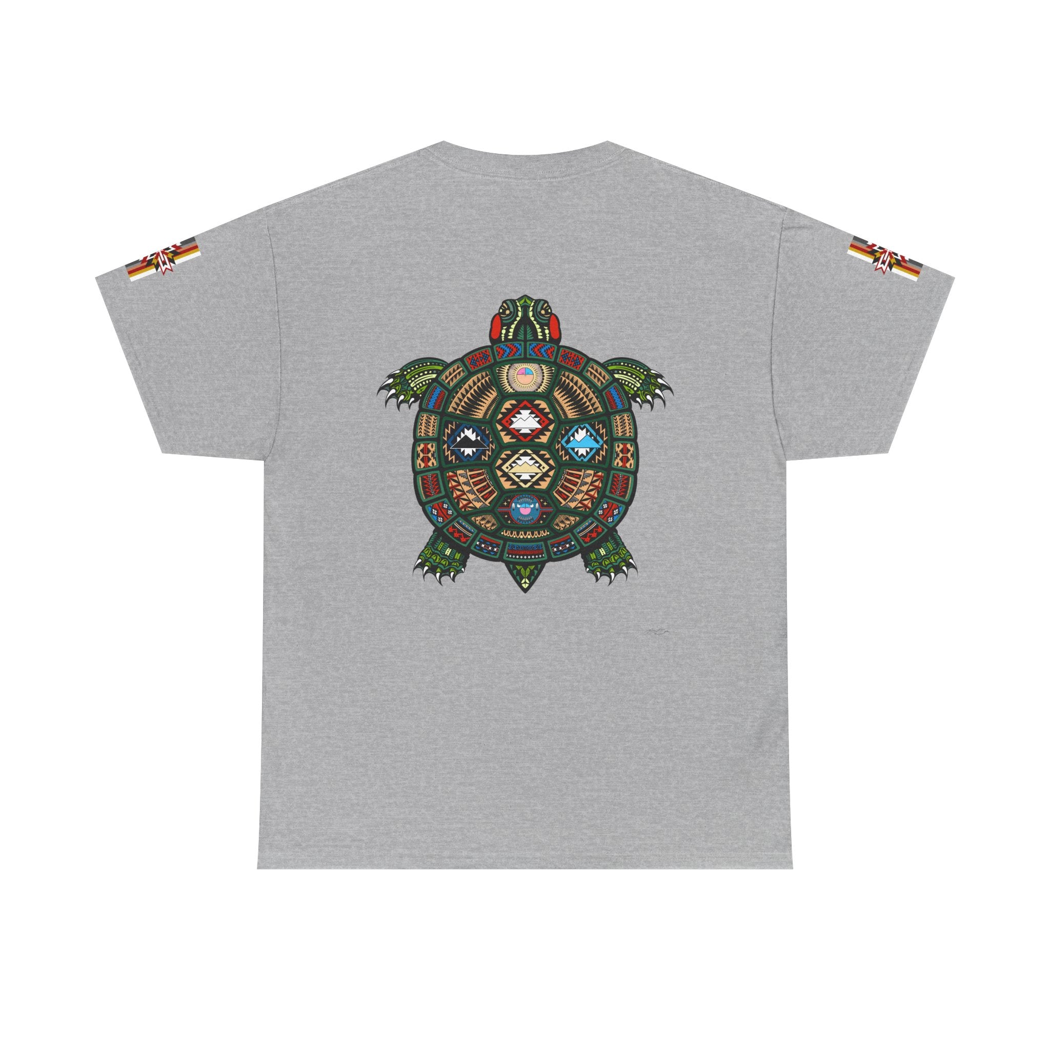 Turtle Graphic Tee — Colorful Tribal Turtle Shell Design