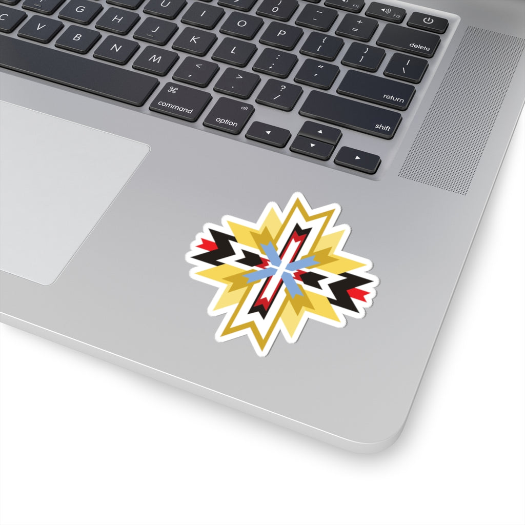 Southwest Geometric Starburst Kiss-Cut Sticker — Native-Inspired Decal