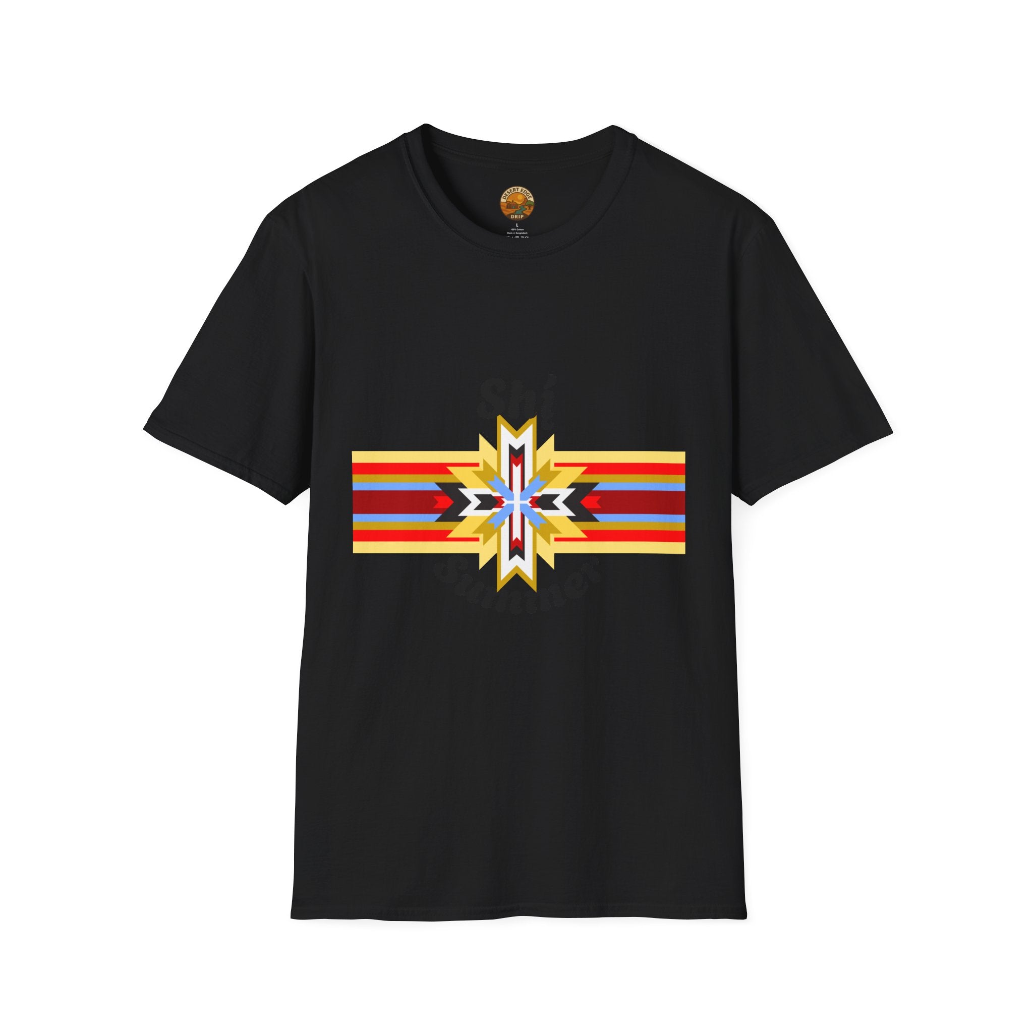 Native Star Graphic T-Shirt — "Shį́ Summer" Colorful Tribal Design