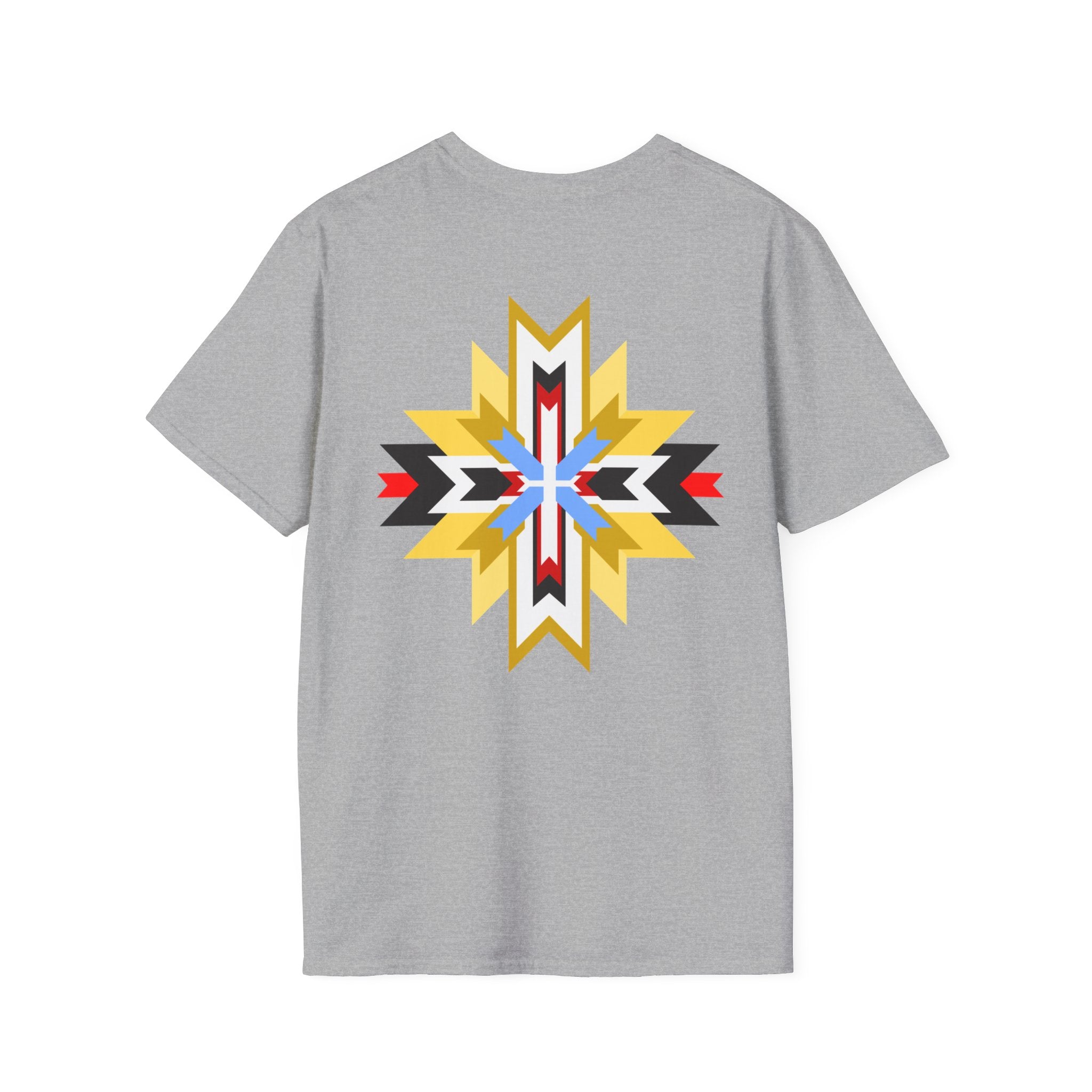 Native Star Graphic T-Shirt — "Shį́ Summer" Colorful Tribal Design