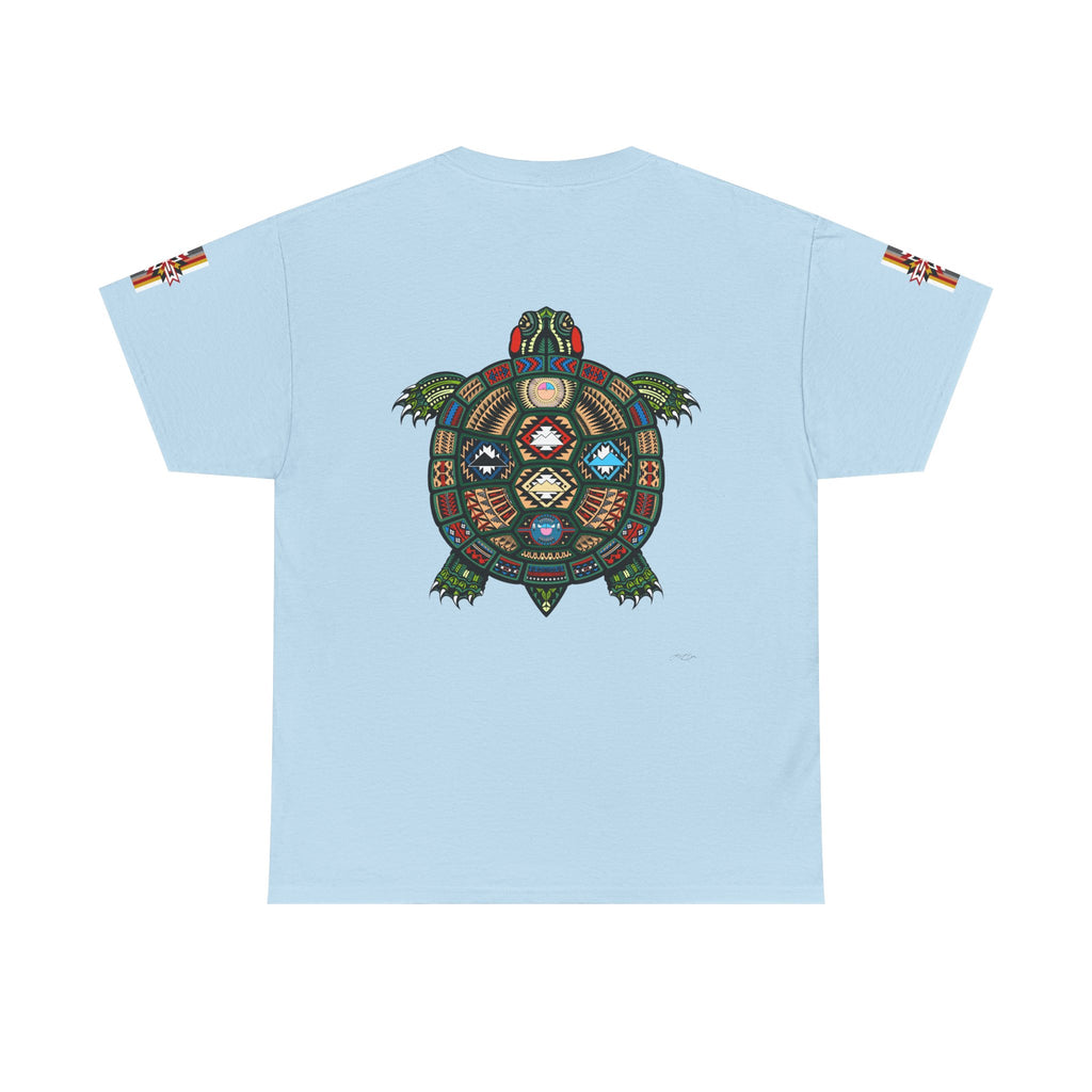 Turtle Graphic Tee — Colorful Tribal Turtle Shell Design
