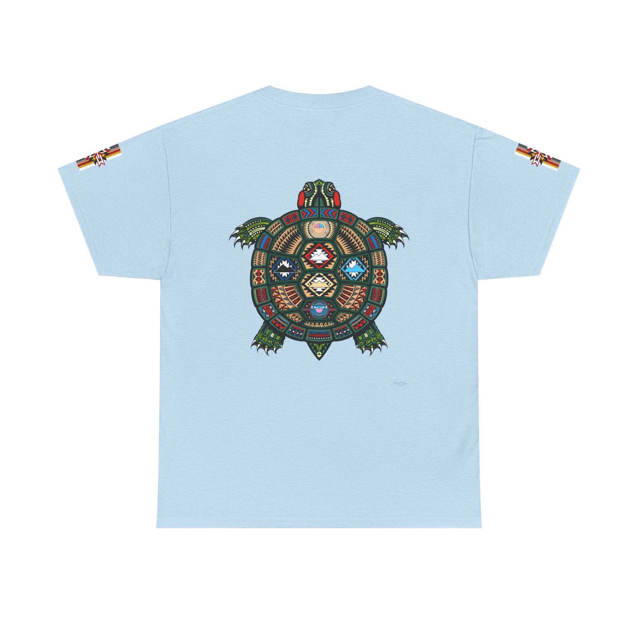 Turtle Graphic Tee — Colorful Tribal Turtle Shell Design