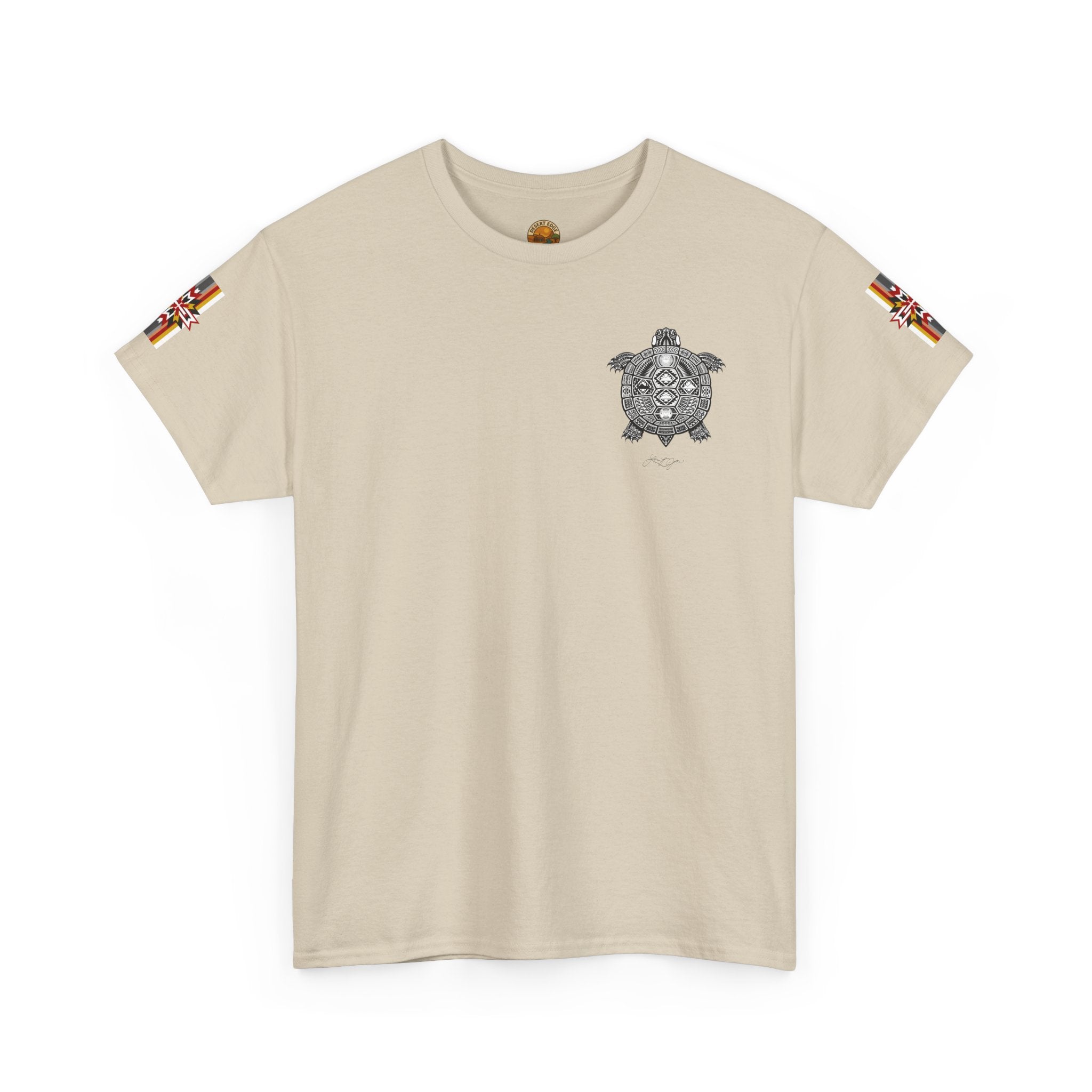 Turtle Graphic Tee — Colorful Tribal Turtle Shell Design