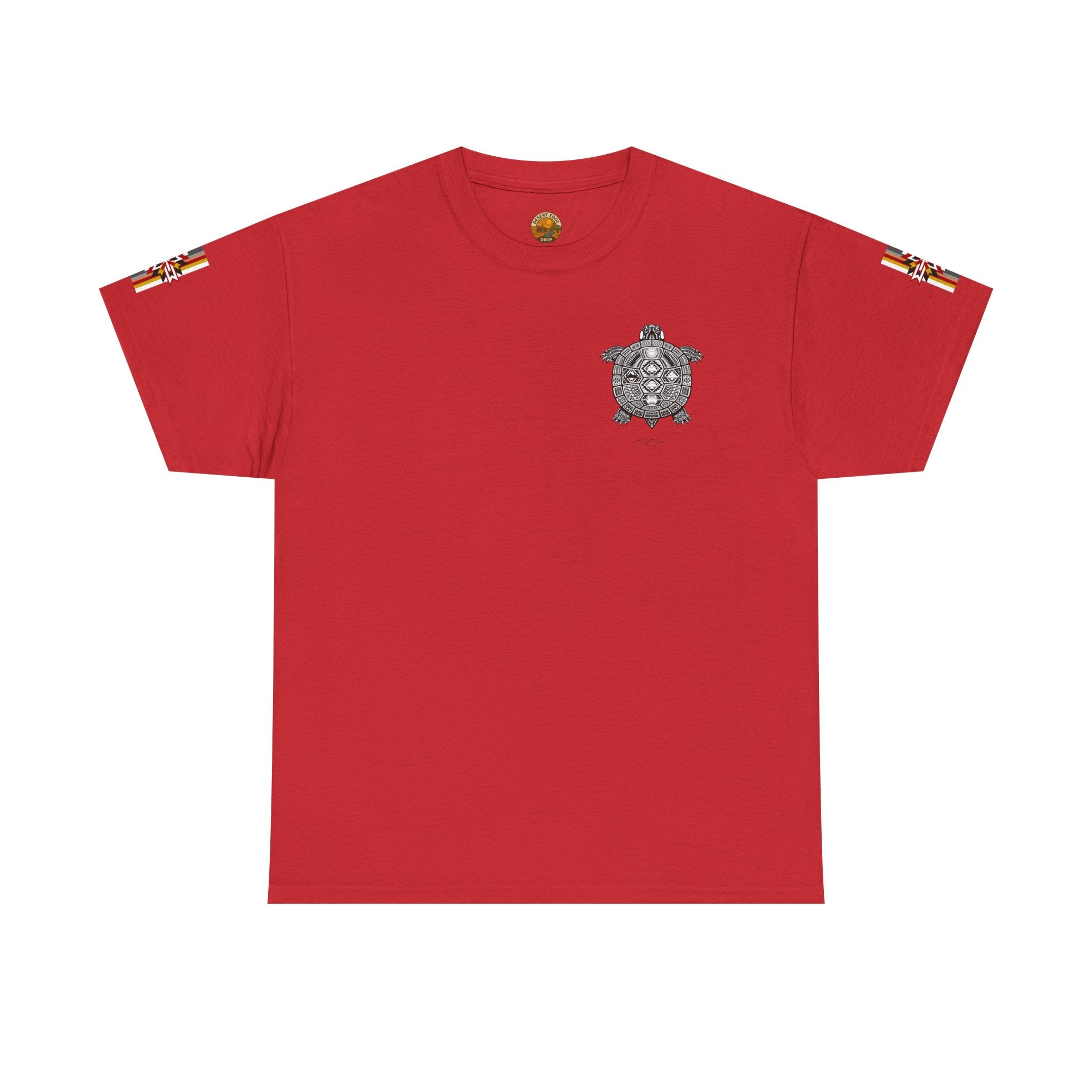 Turtle Graphic Tee — Colorful Tribal Turtle Shell Design