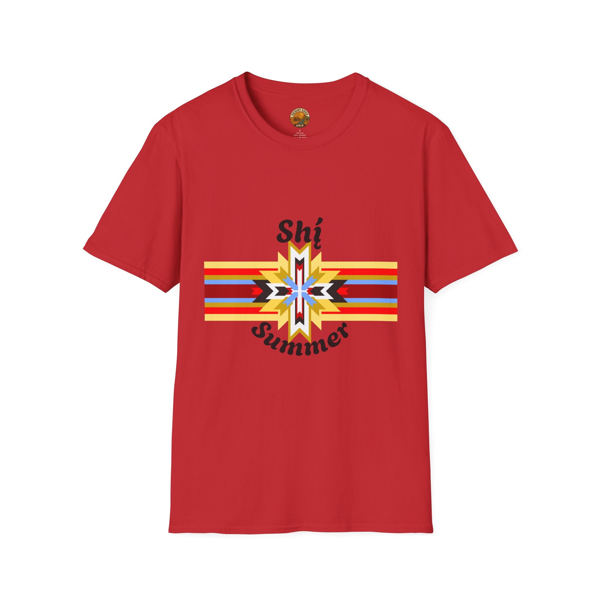 Native Star Graphic T-Shirt — "Shį́ Summer" Colorful Tribal Design