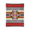 Southwestern Star Comforter – Native Geometric Stripe Bedding in Red, Gray & Gold