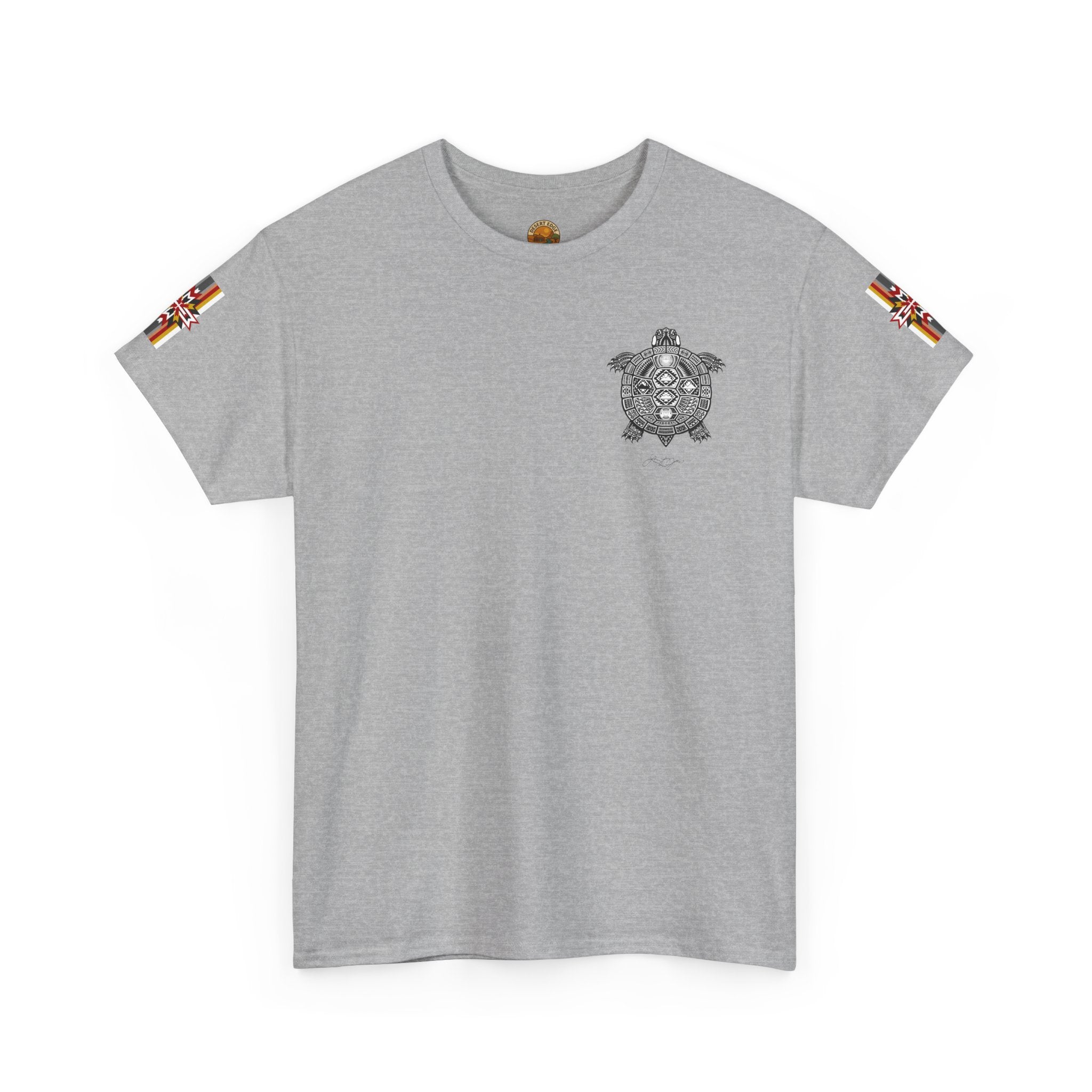 Turtle Graphic Tee — Colorful Tribal Turtle Shell Design