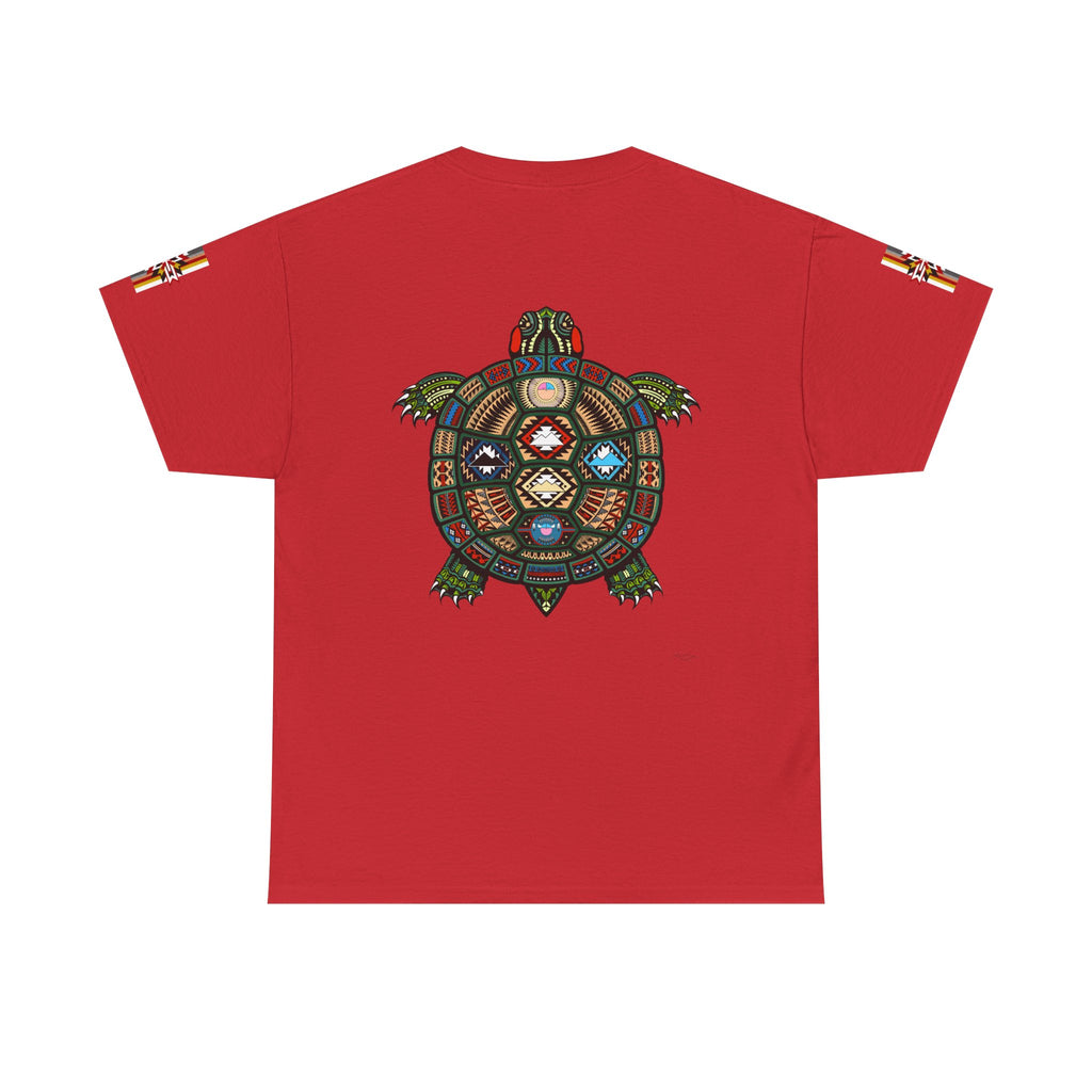 Turtle Graphic Tee — Colorful Tribal Turtle Shell Design