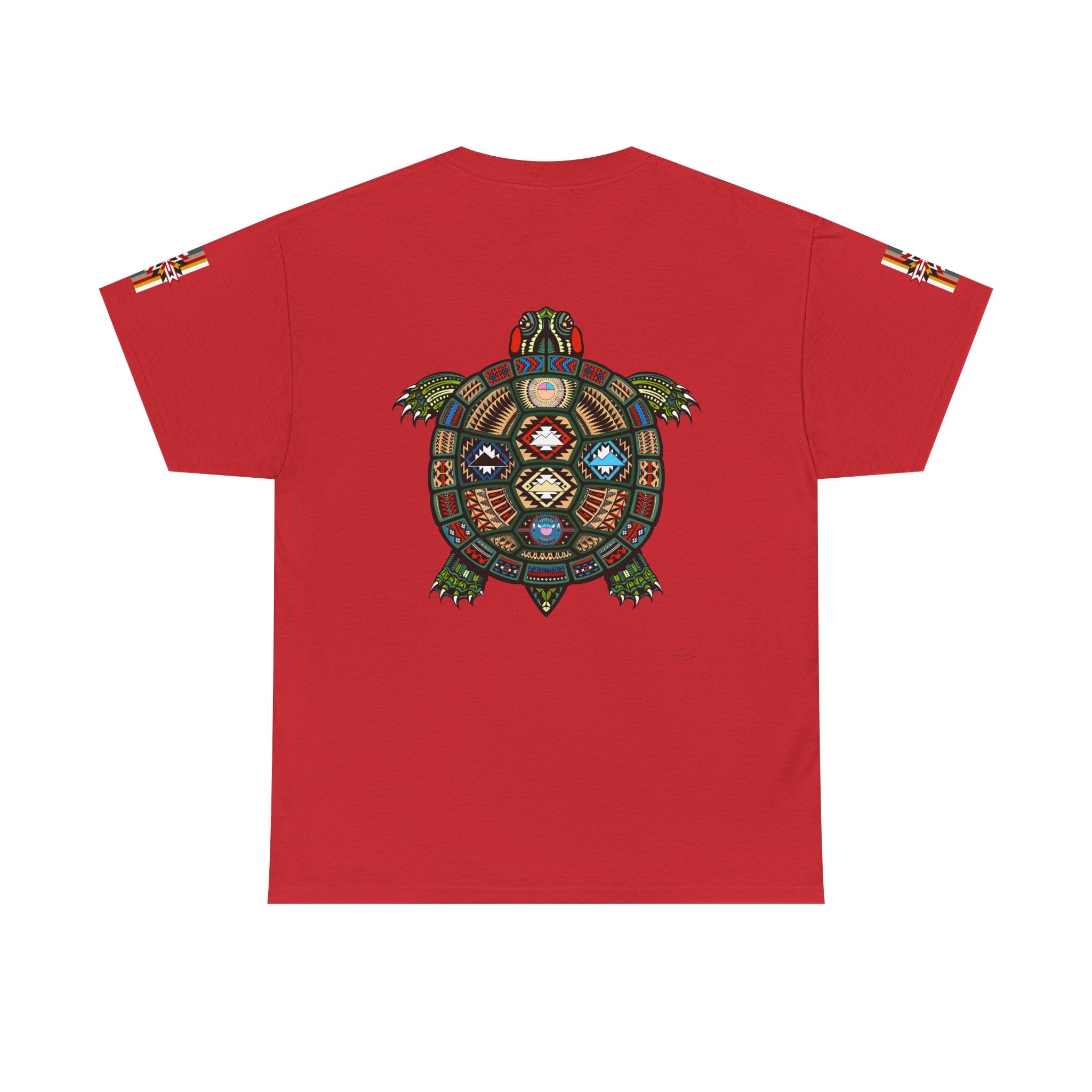 Turtle Graphic Tee — Colorful Tribal Turtle Shell Design