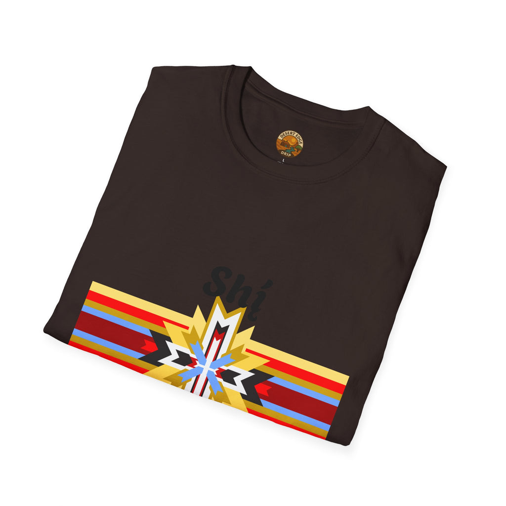 Native Star Graphic T-Shirt — "Shį́ Summer" Colorful Tribal Design