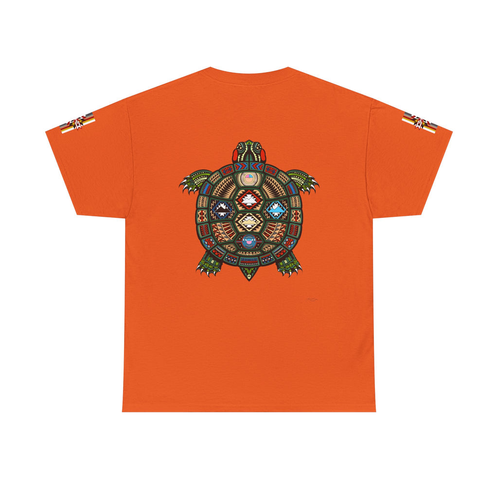 Turtle Graphic Tee — Colorful Tribal Turtle Shell Design