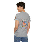 Navajo Sun Graphic Tee — Circular Tribal Shield Chest & Back Print