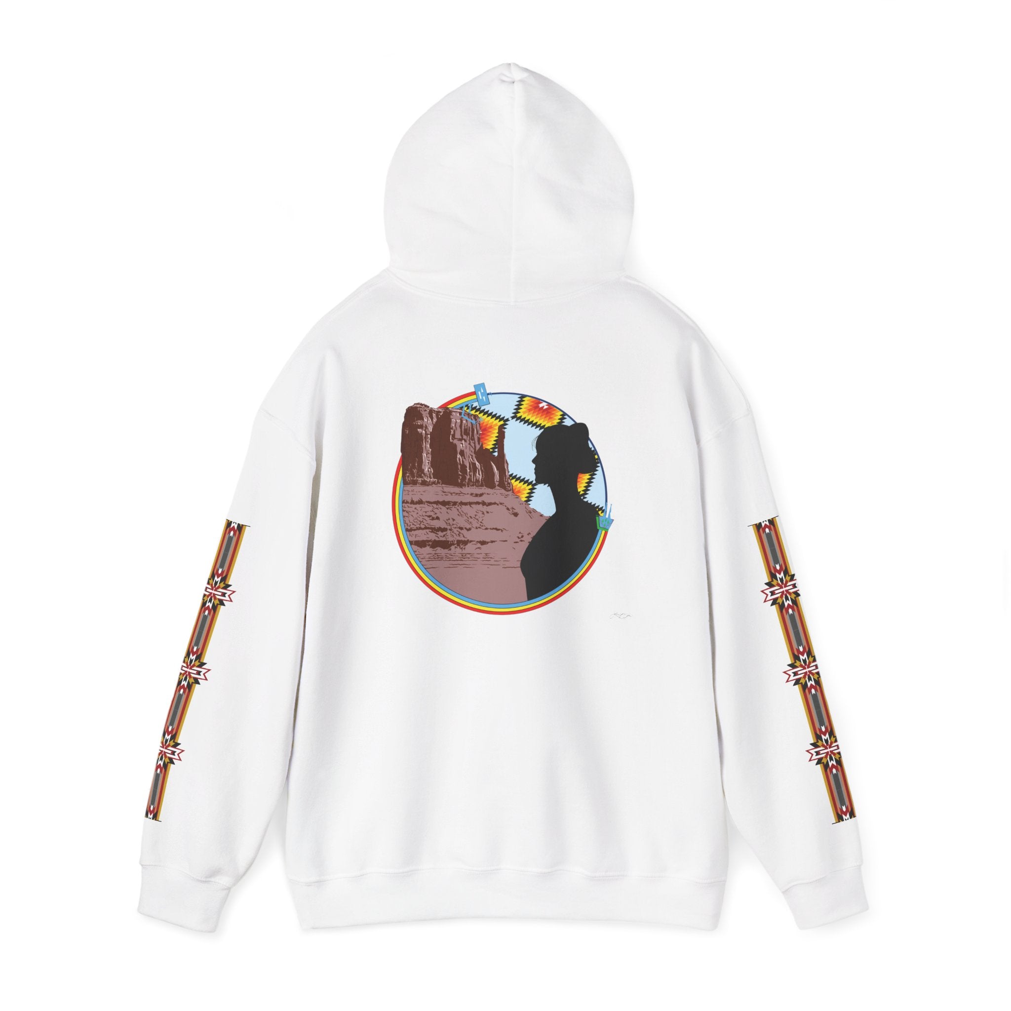 Monument Valley Desert Sunrise Hoodie — Southwestern Retro Landscape Sweatshirt