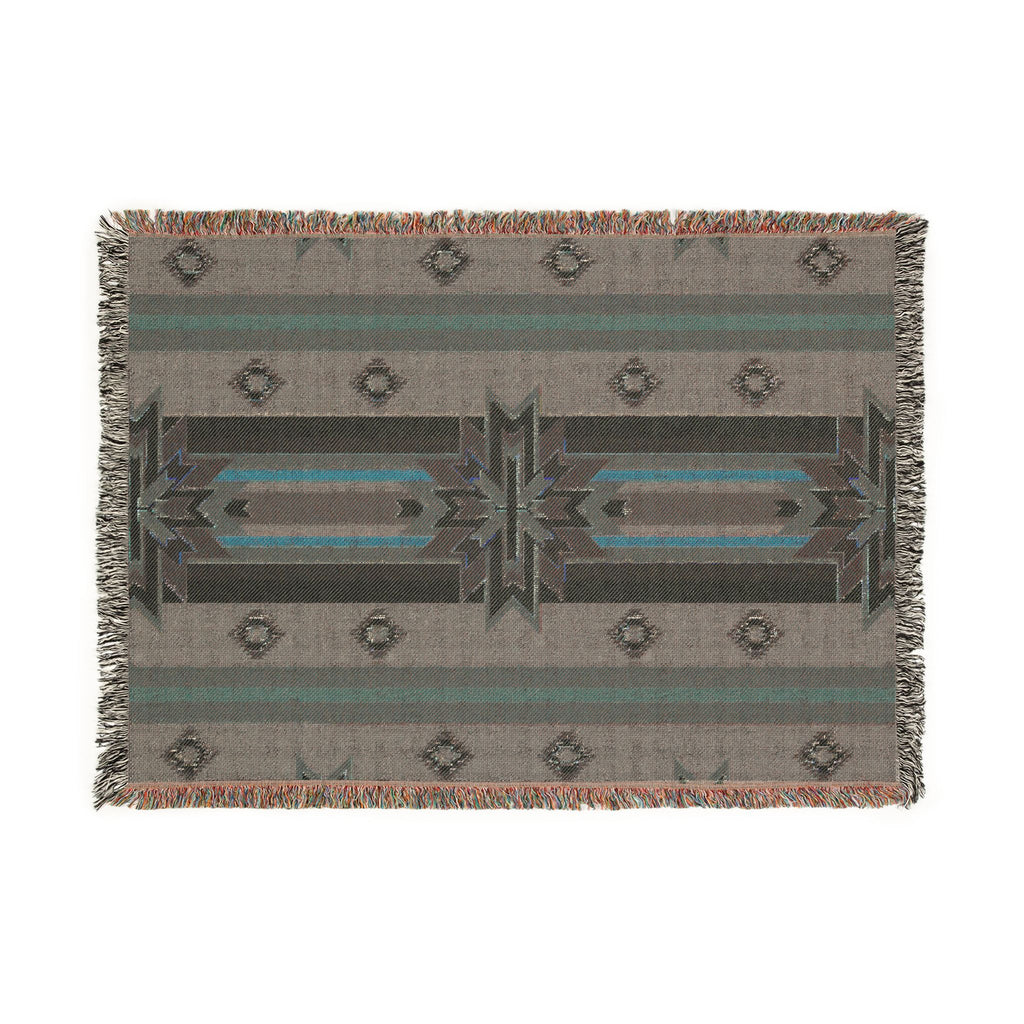 Southwestern Woven Blanket — Aztec Geometric Throw with Fringe
