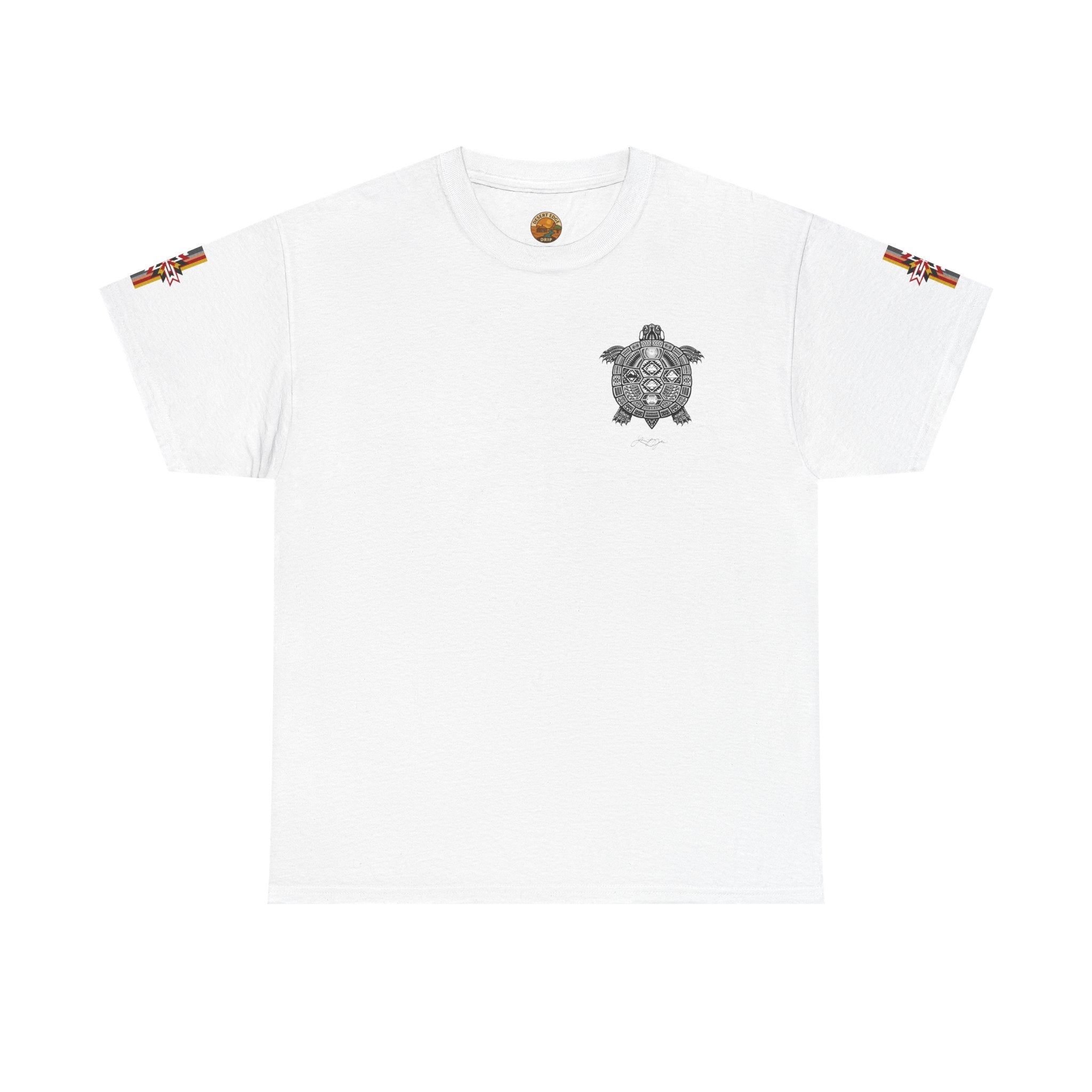 Turtle Graphic Tee — Colorful Tribal Turtle Shell Design