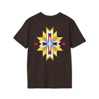 Native Star Graphic T-Shirt — "Shį́ Summer" Colorful Tribal Design