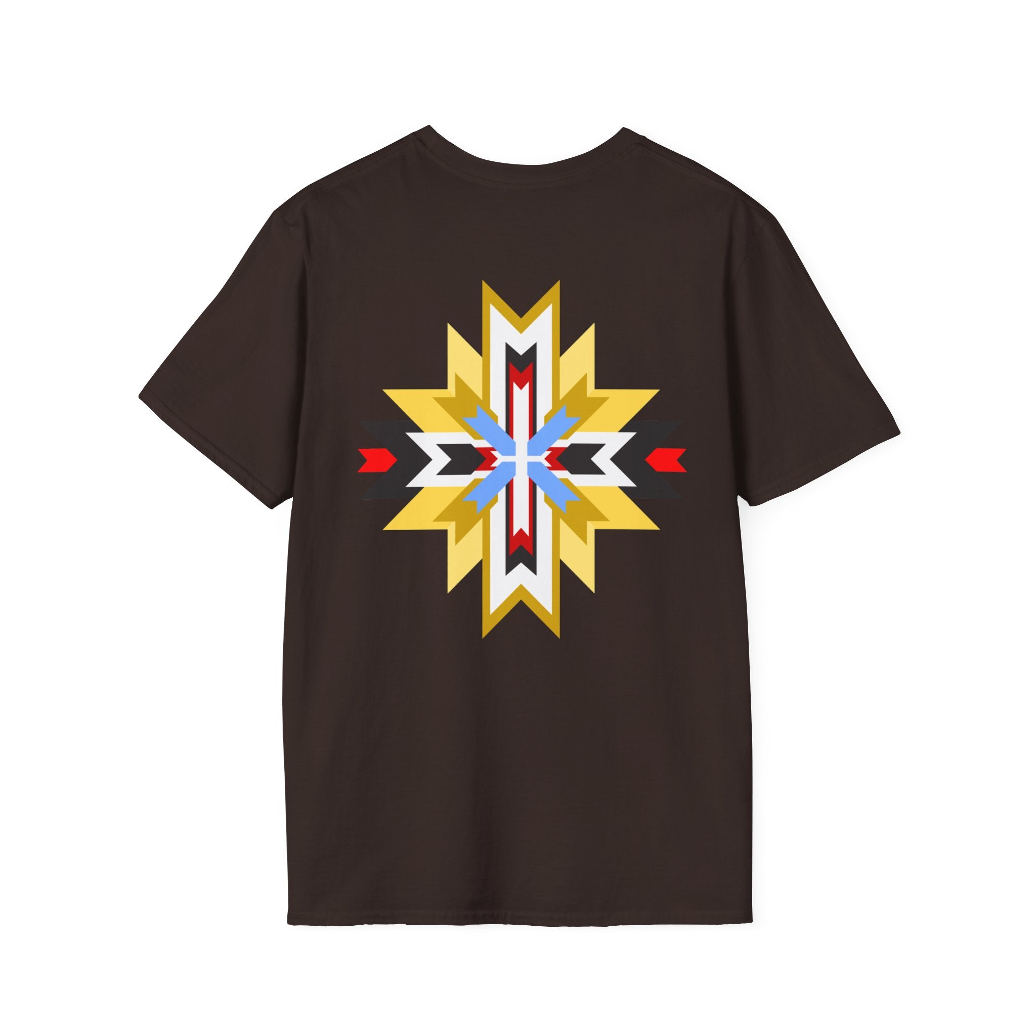 Native Star Graphic T-Shirt — "Shį́ Summer" Colorful Tribal Design