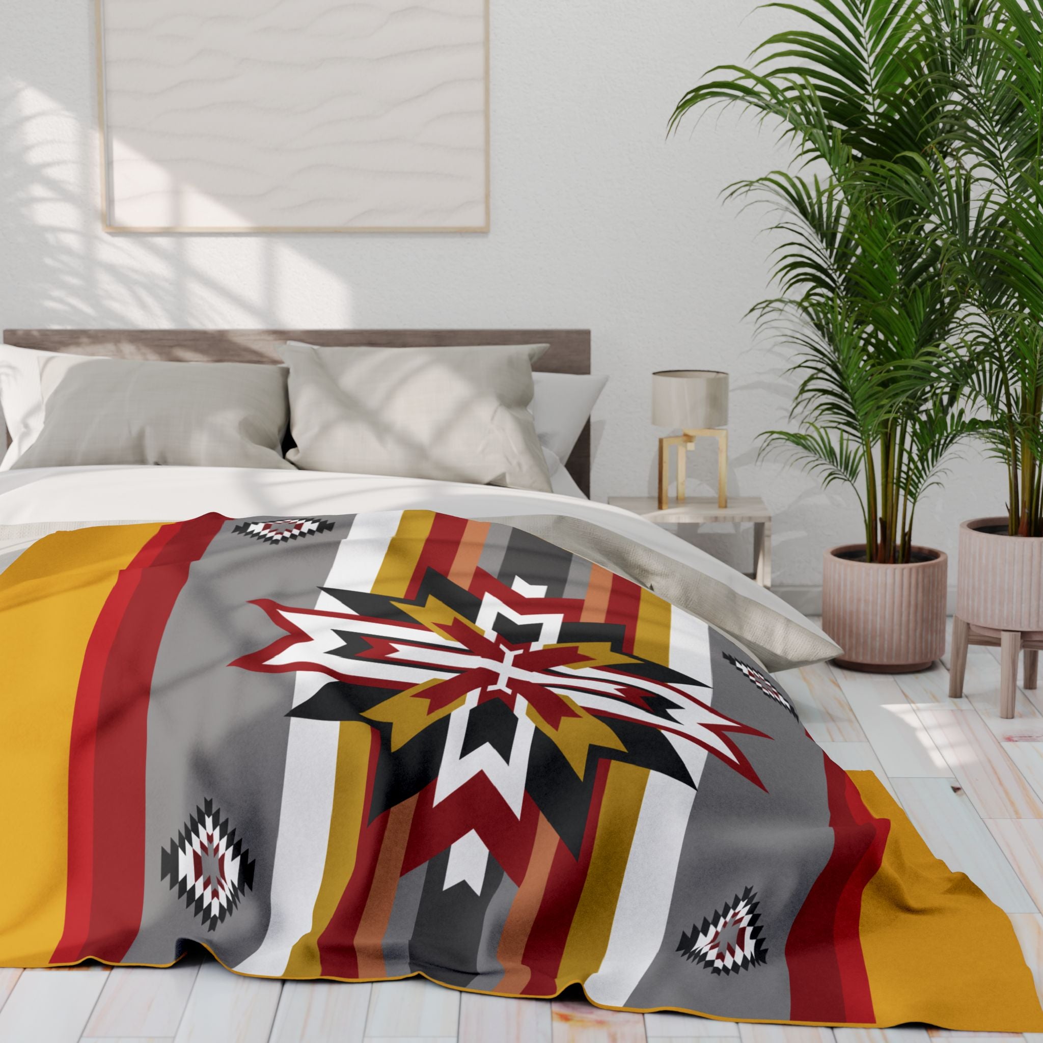 Native Star Fleece Blanket — Southwestern Geometric Throw