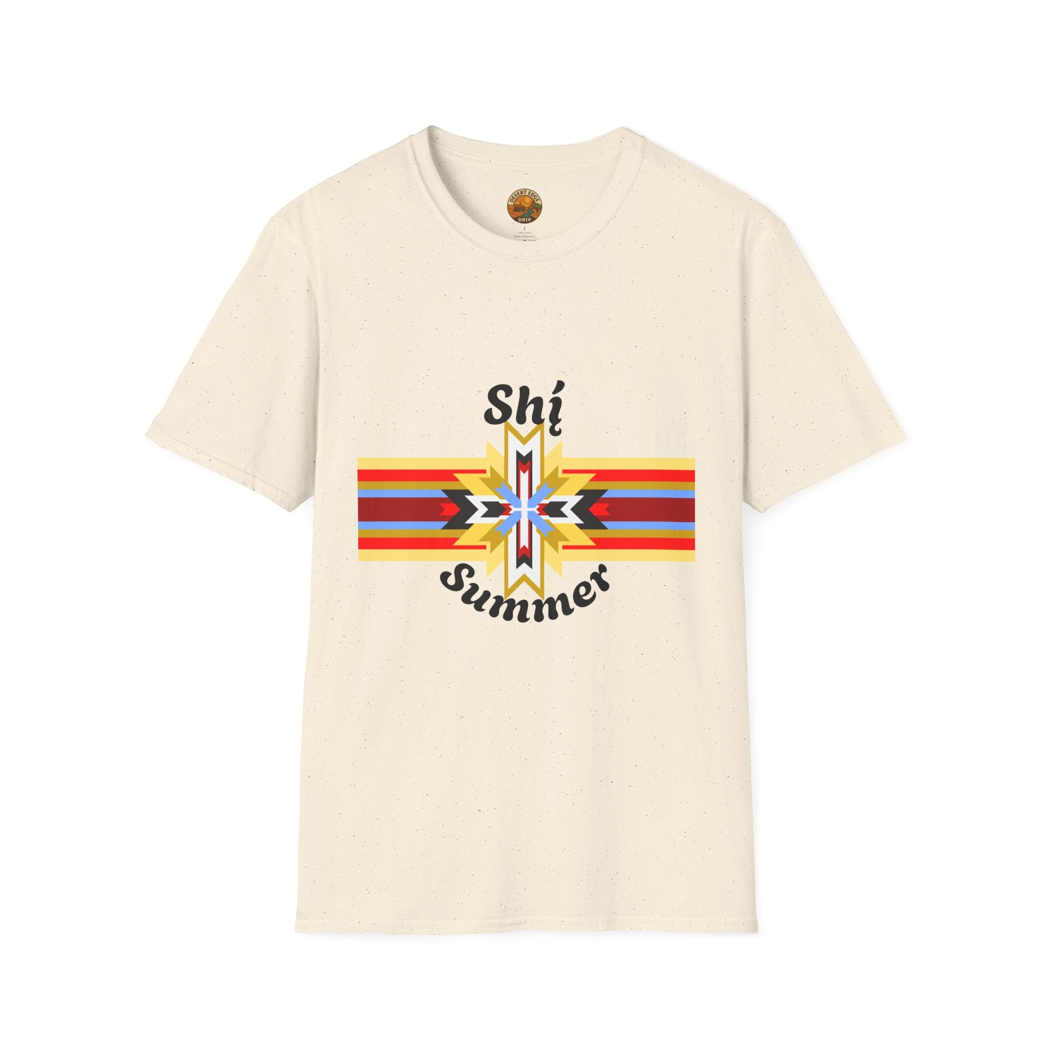 Native Star Graphic T-Shirt — "Shį́ Summer" Colorful Tribal Design