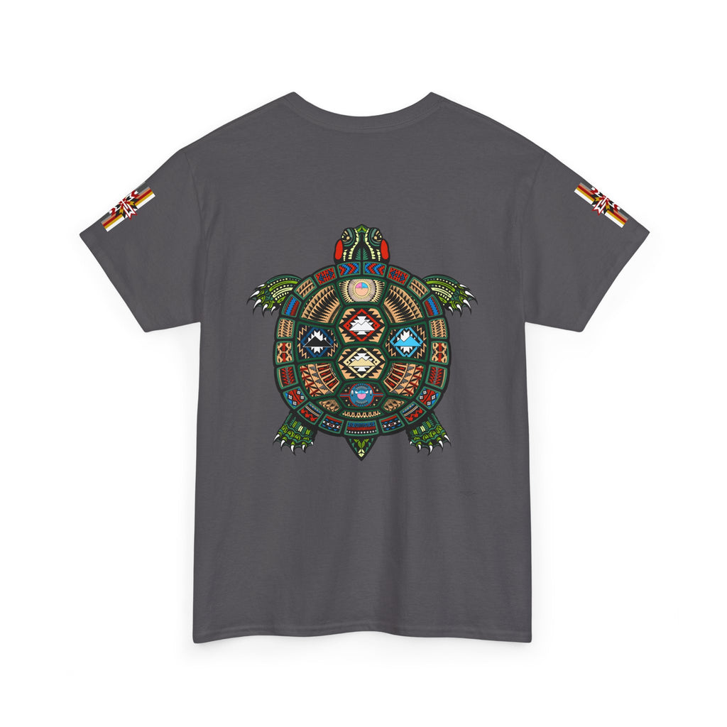 Turtle Graphic Tee — Colorful Tribal Turtle Shell Design