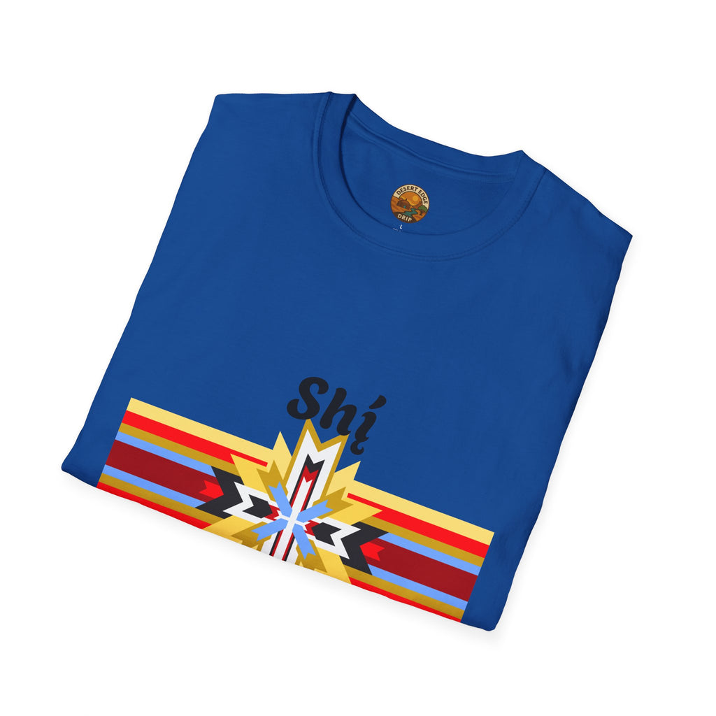 Native Star Graphic T-Shirt — "Shį́ Summer" Colorful Tribal Design