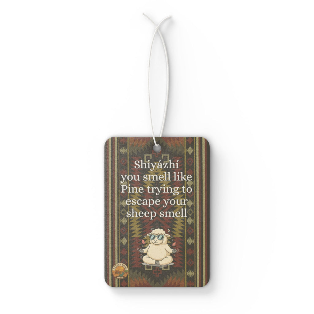 Sheep Pun Car Air Freshener — Humorous Navajo-Inspired Scent Tag