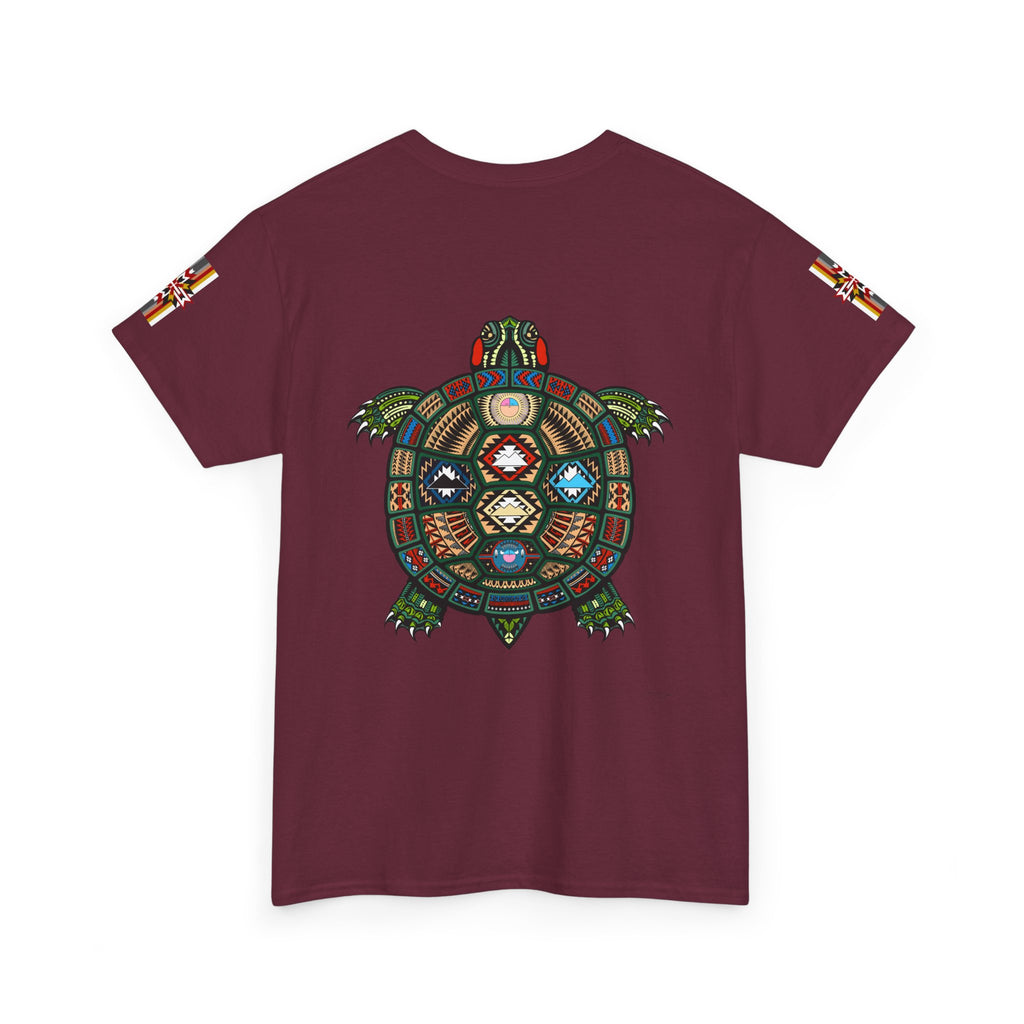 Turtle Graphic Tee — Colorful Tribal Turtle Shell Design