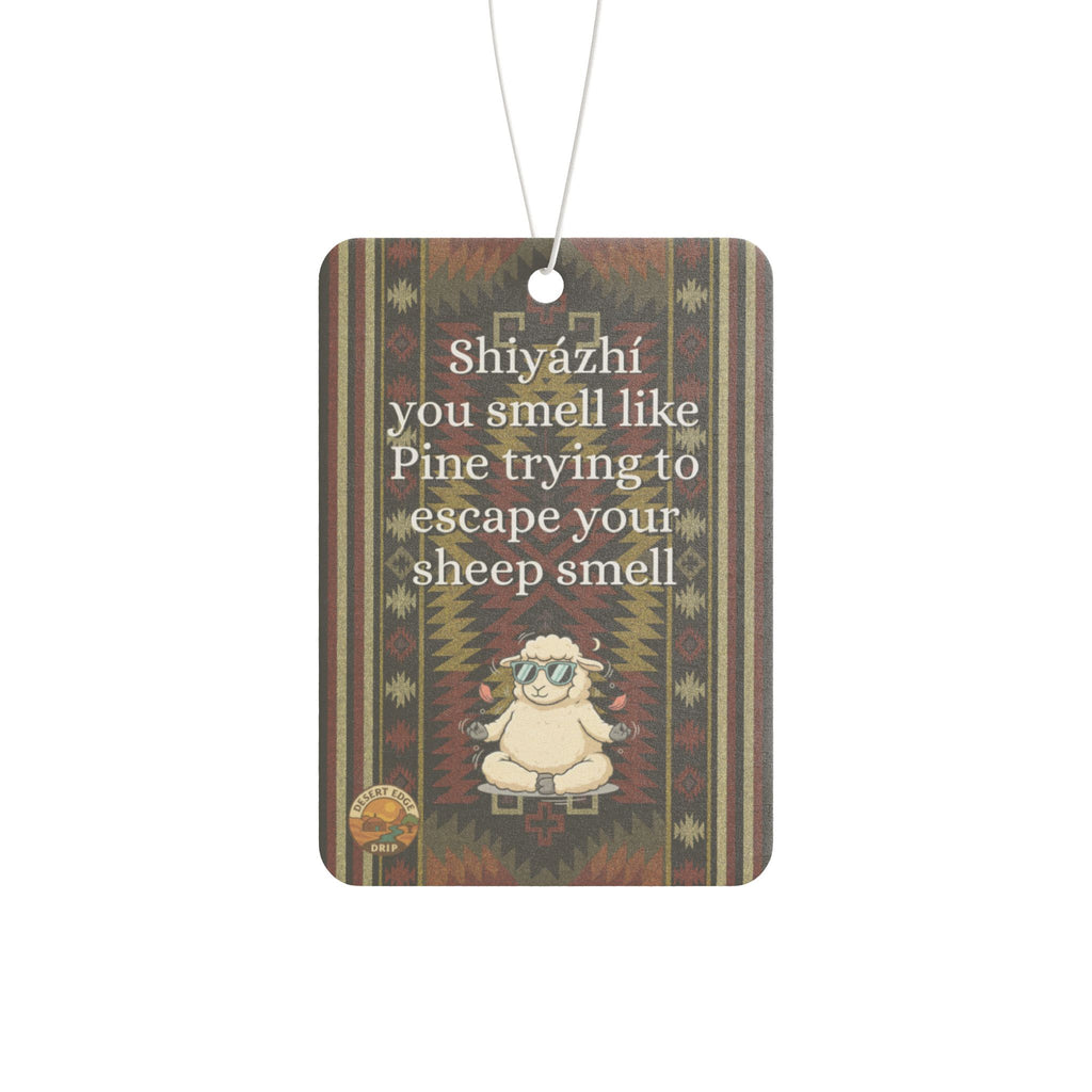 Sheep Pun Car Air Freshener — Humorous Navajo-Inspired Scent Tag