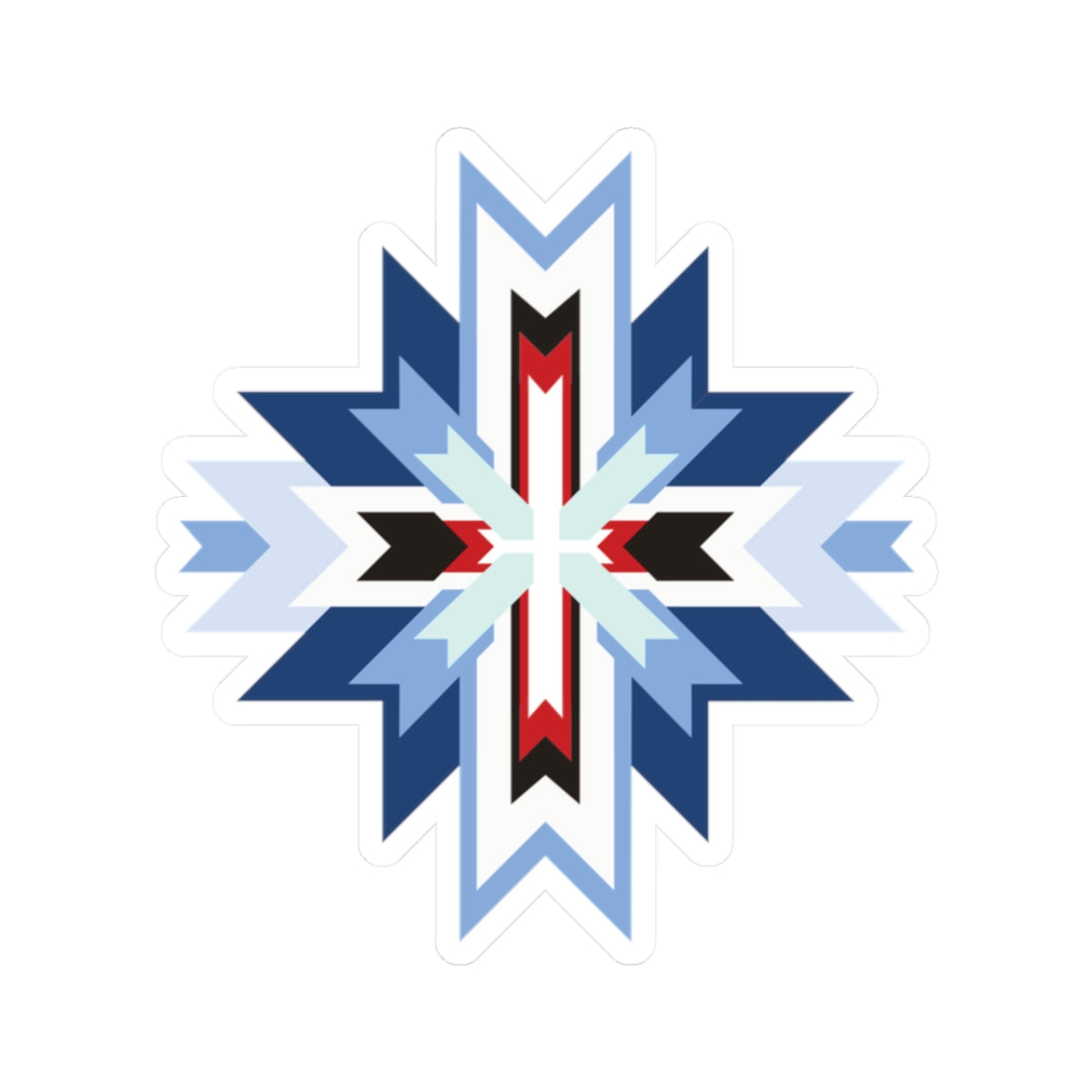 Southwest Geometric Starburst Kiss-Cut Sticker — Native-Inspired Decal