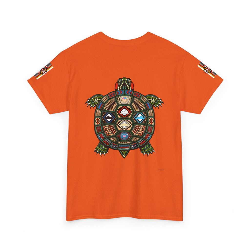 Turtle Graphic Tee — Colorful Tribal Turtle Shell Design