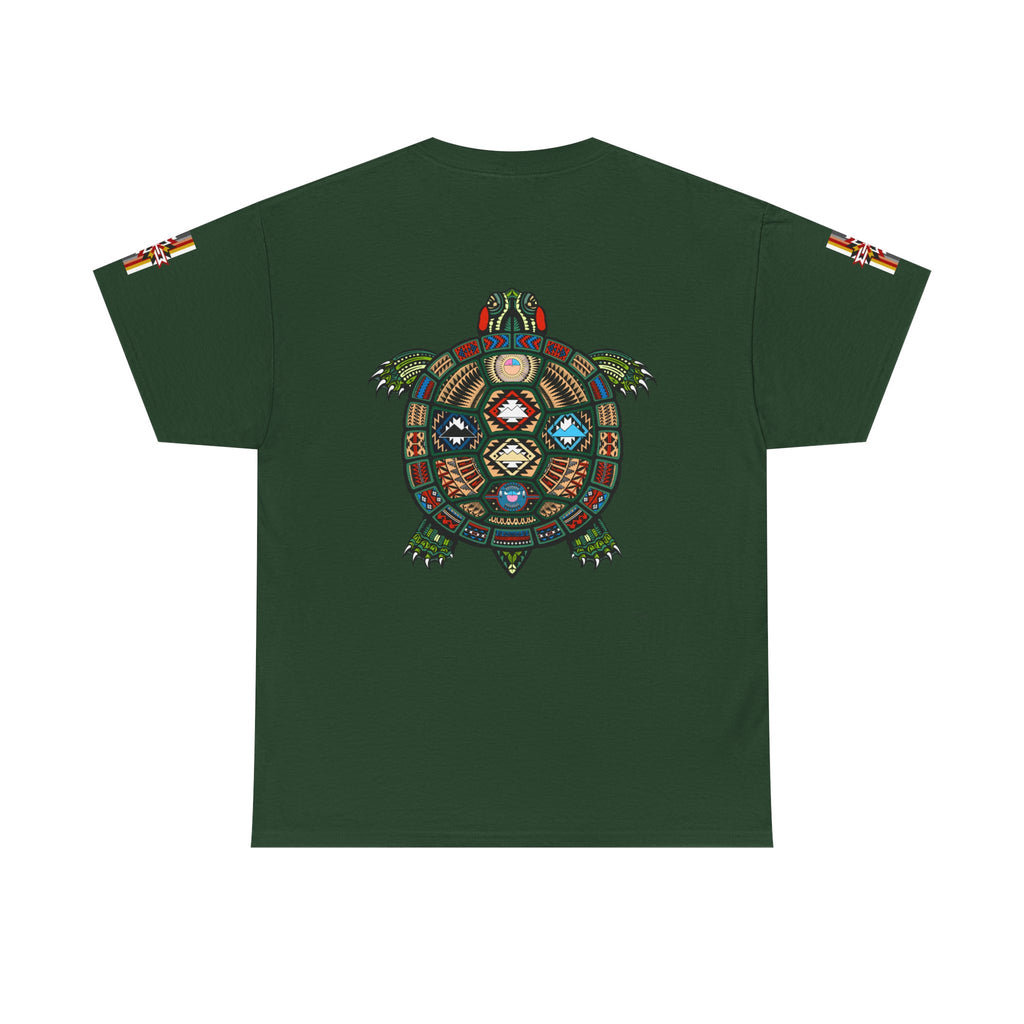 Turtle Graphic Tee — Colorful Tribal Turtle Shell Design
