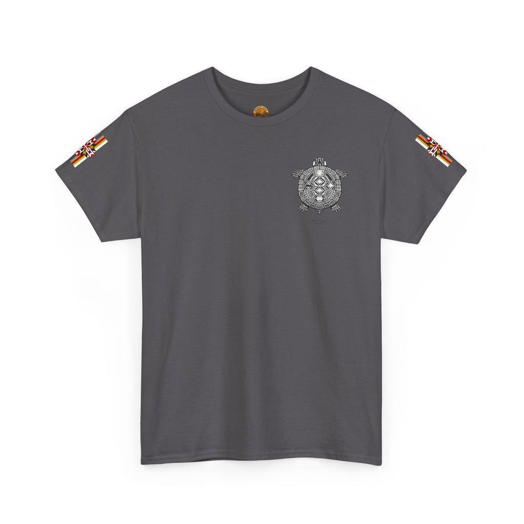 Turtle Graphic Tee — Colorful Tribal Turtle Shell Design