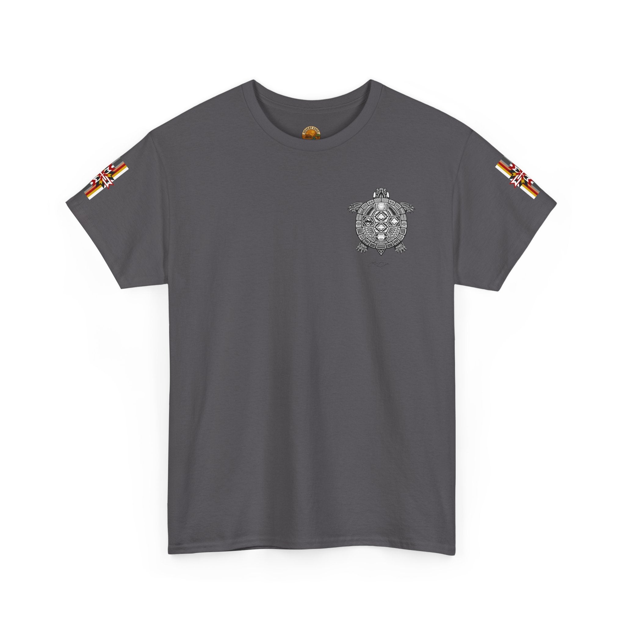 Turtle Graphic Tee — Colorful Tribal Turtle Shell Design