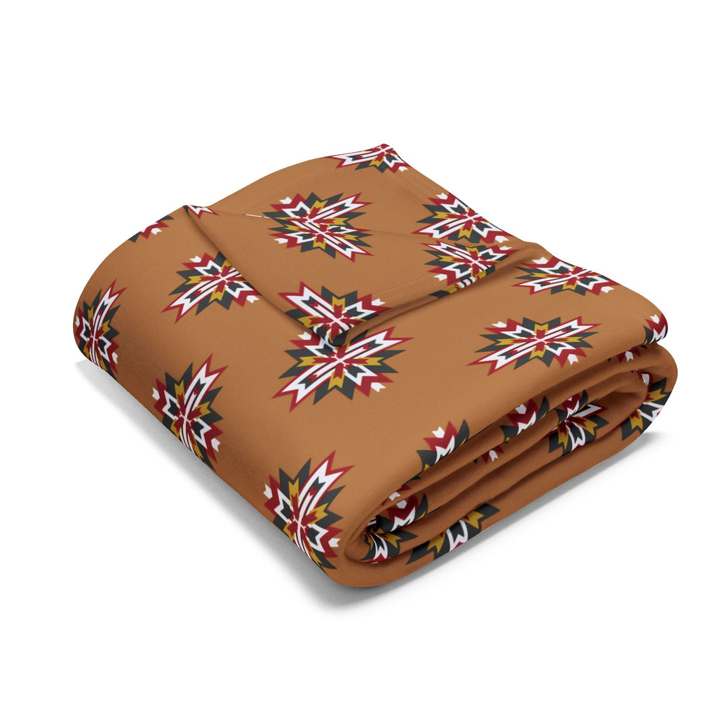 Native Turtle Pattern Fleece Blanket — Southwestern Tribal Throw