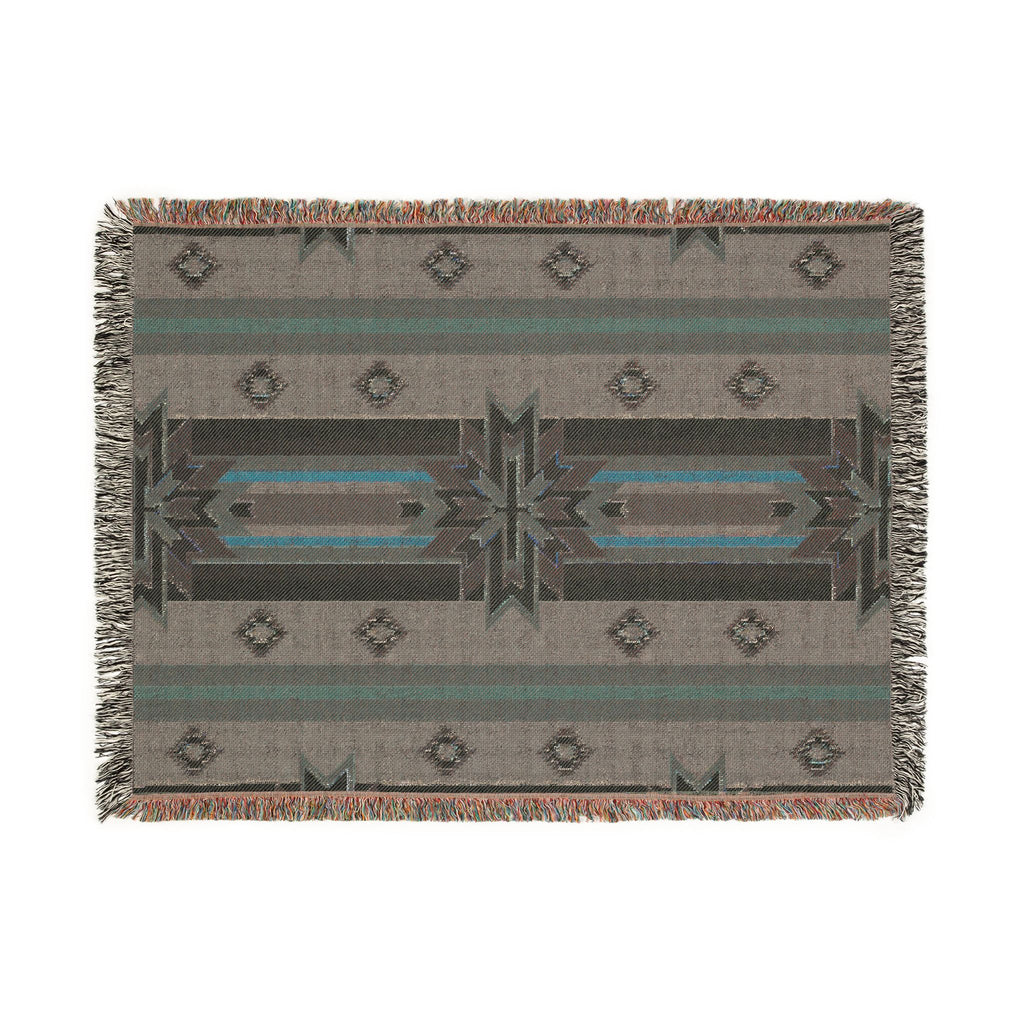 Southwestern Woven Blanket — Aztec Geometric Throw with Fringe
