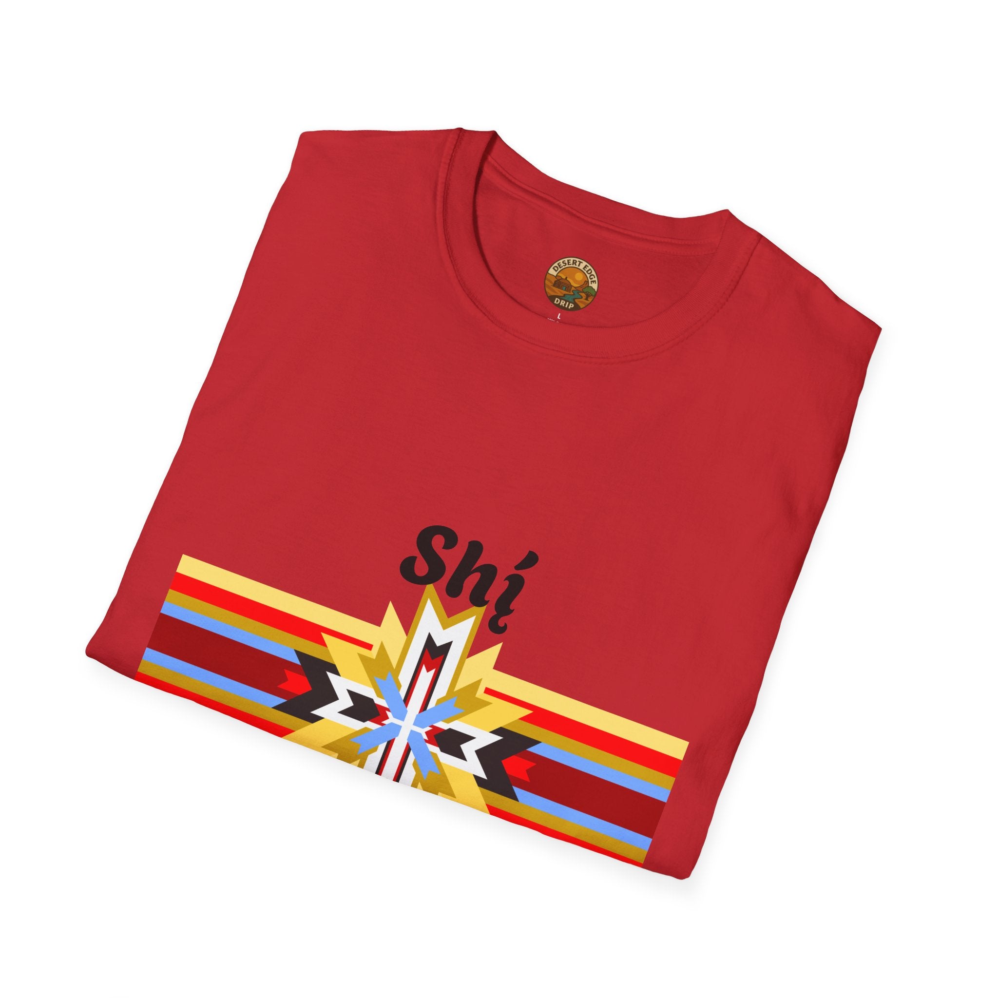 Native Star Graphic T-Shirt — "Shį́ Summer" Colorful Tribal Design