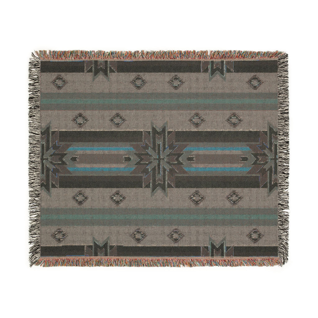 Southwestern Woven Blanket — Aztec Geometric Throw with Fringe