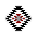 Southwestern Diamond Pattern Kiss-Cut Sticker — Black, Red & Gray Geometric Decal