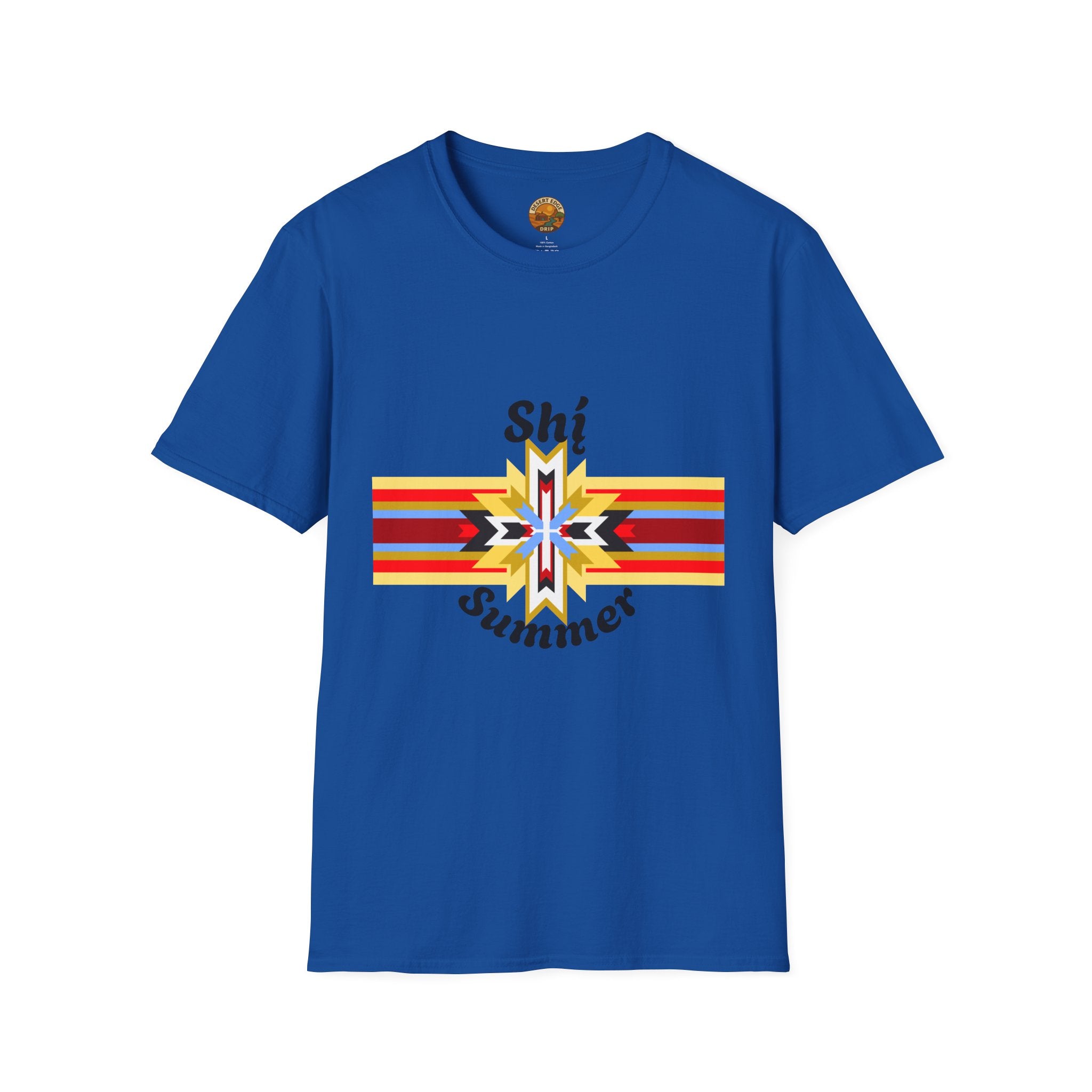 Native Star Graphic T-Shirt — "Shį́ Summer" Colorful Tribal Design