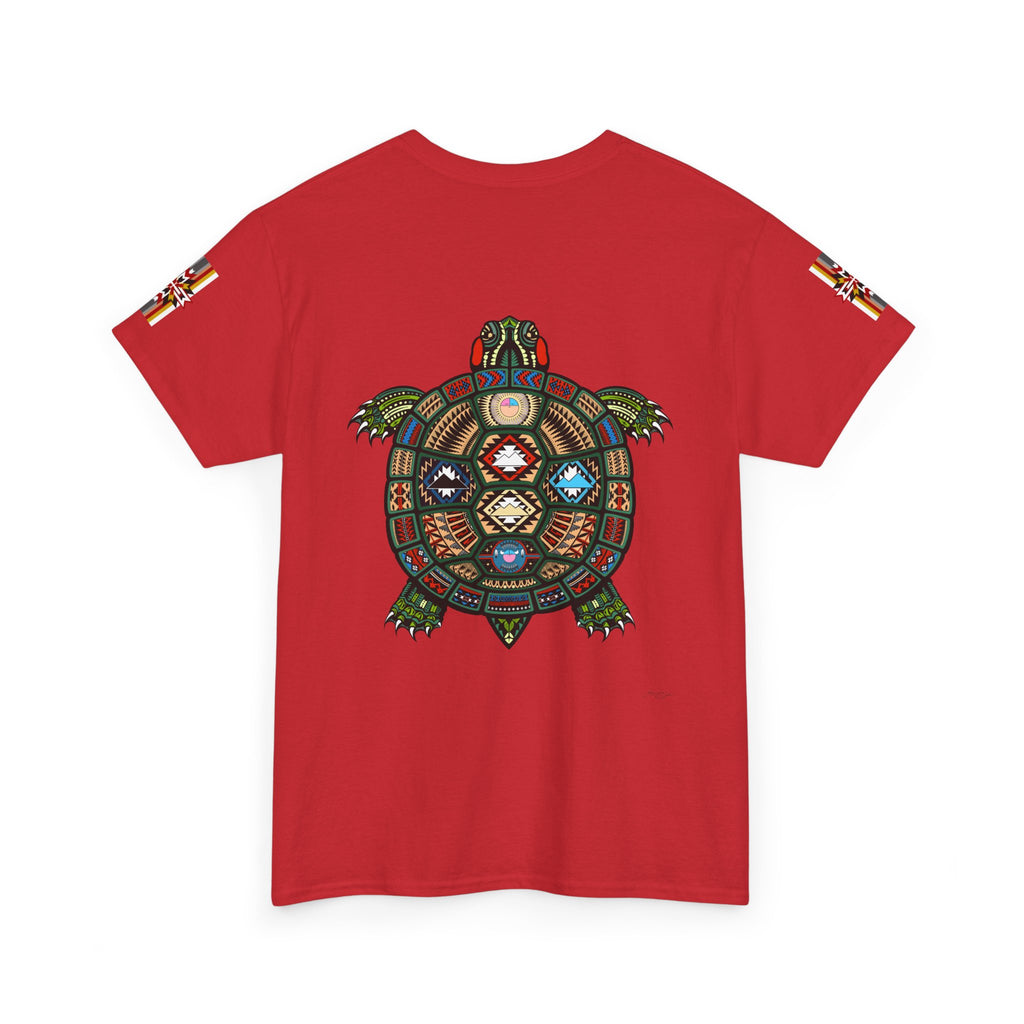 Turtle Graphic Tee — Colorful Tribal Turtle Shell Design