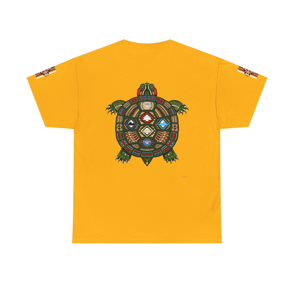 Turtle Graphic Tee — Colorful Tribal Turtle Shell Design