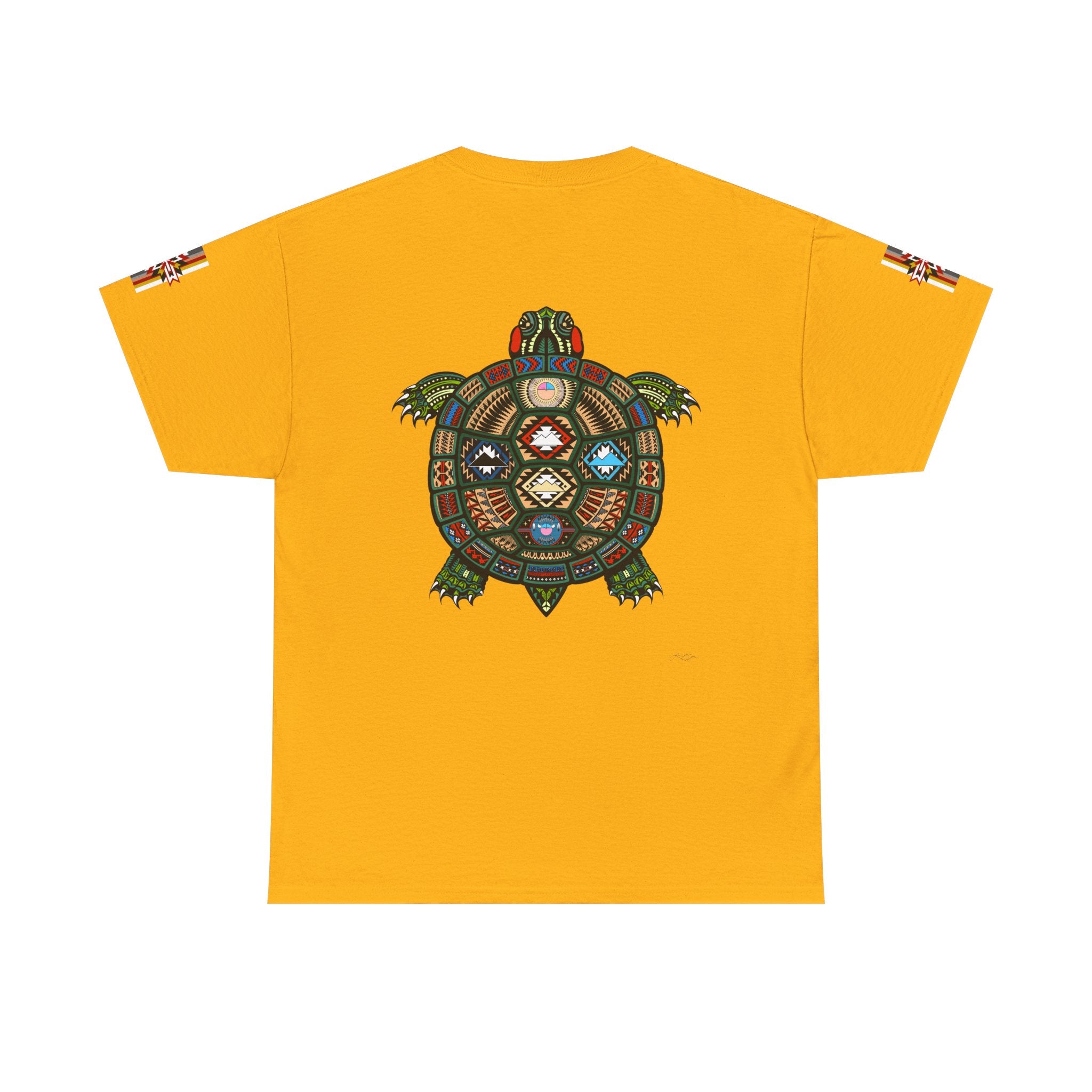 Turtle Graphic Tee — Colorful Tribal Turtle Shell Design